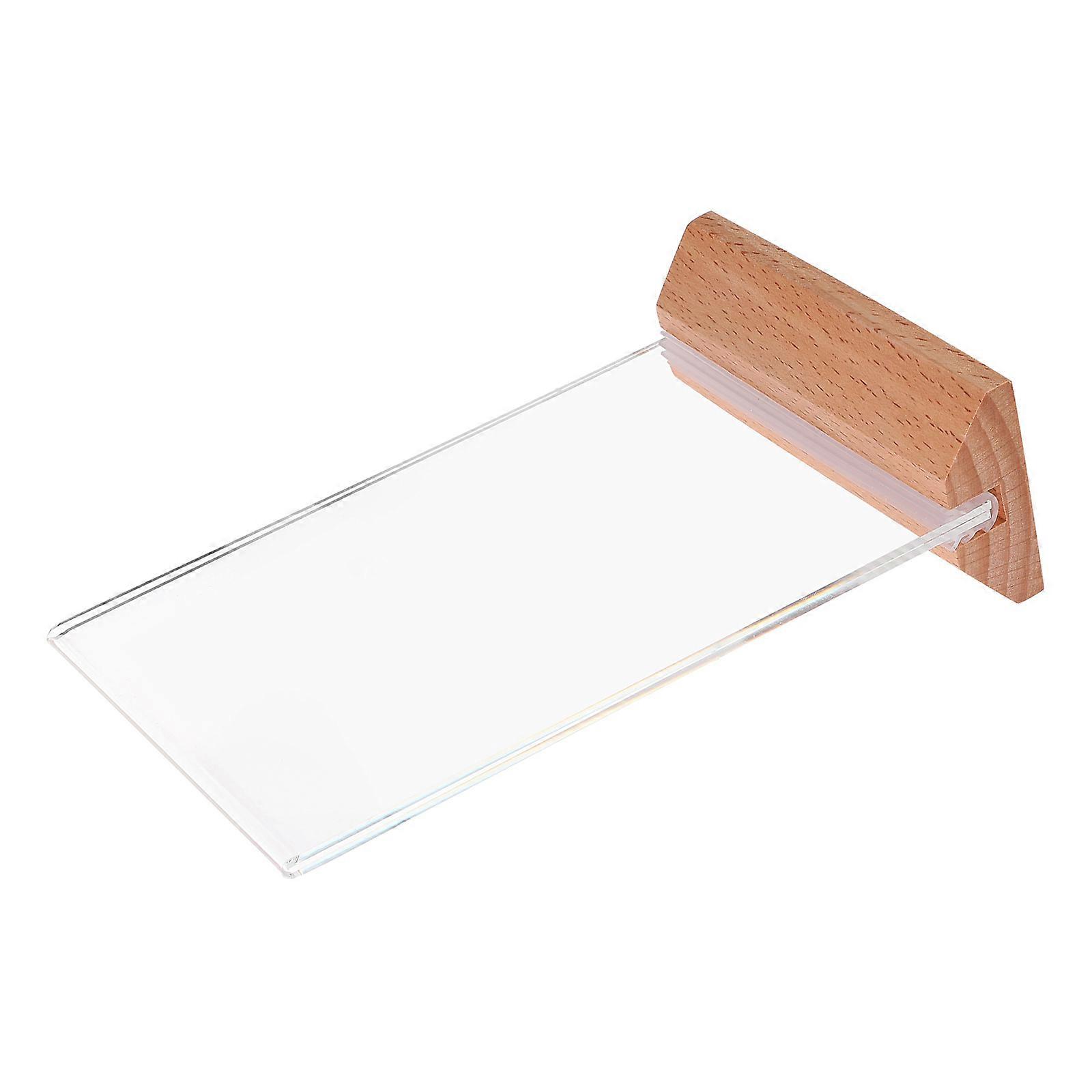 6 stk akrylskiltholder Desktop Display Stand Clear prislapp display holder med trebunn