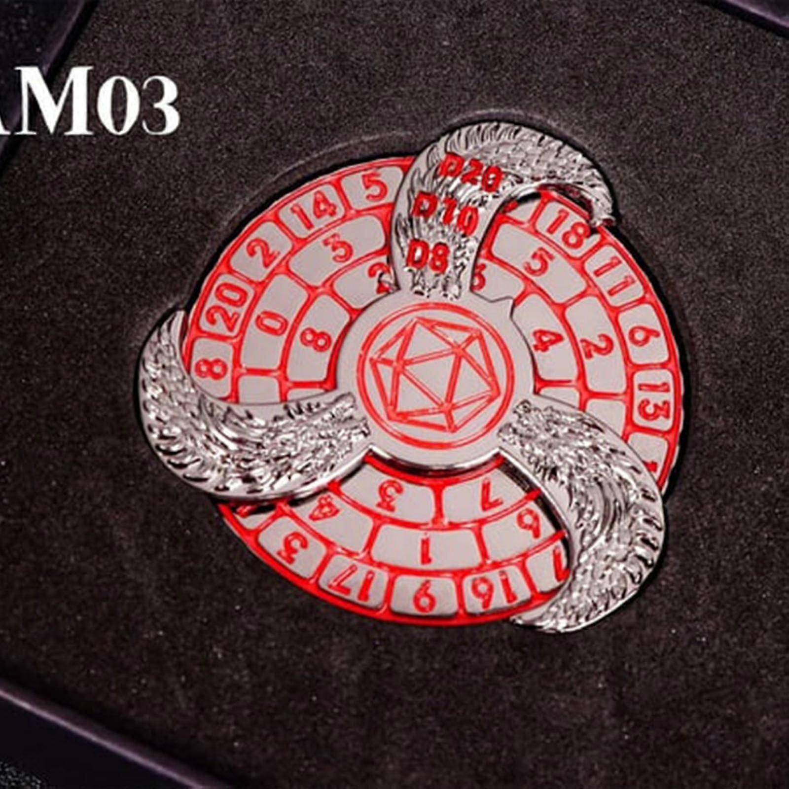 Metal 7-in-1 Fingertip Gyro D&D Dice For Dungeons & Dragons Spinner Dice Red