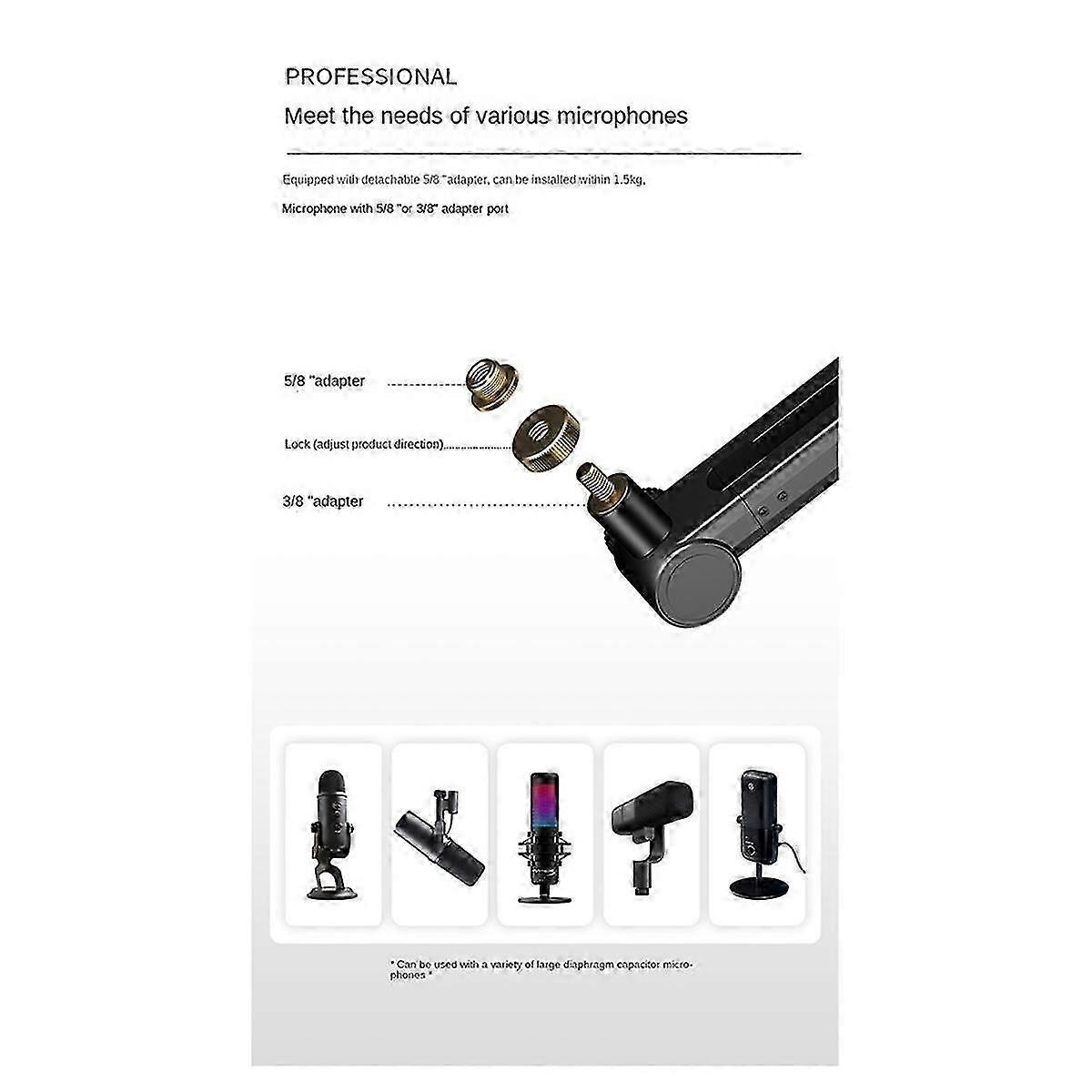 Adjustable Suspension Boom Microphone Live Microphone 360 Universal Desktop Bracket