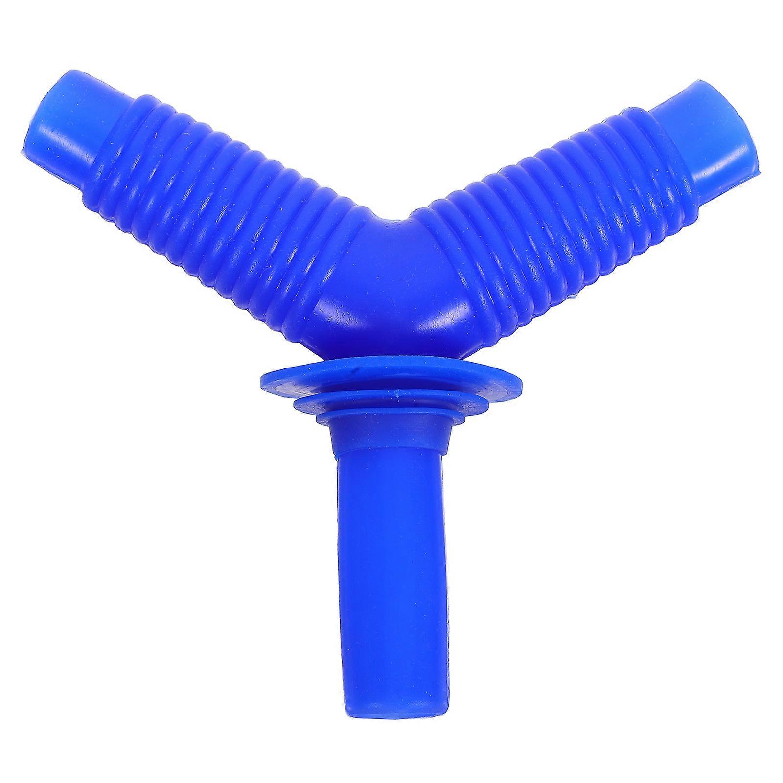 Washing Machine Hose Connector Three-Way Drain Pipe Connector For Bathroom Use Clog Prevention Blue 1Set