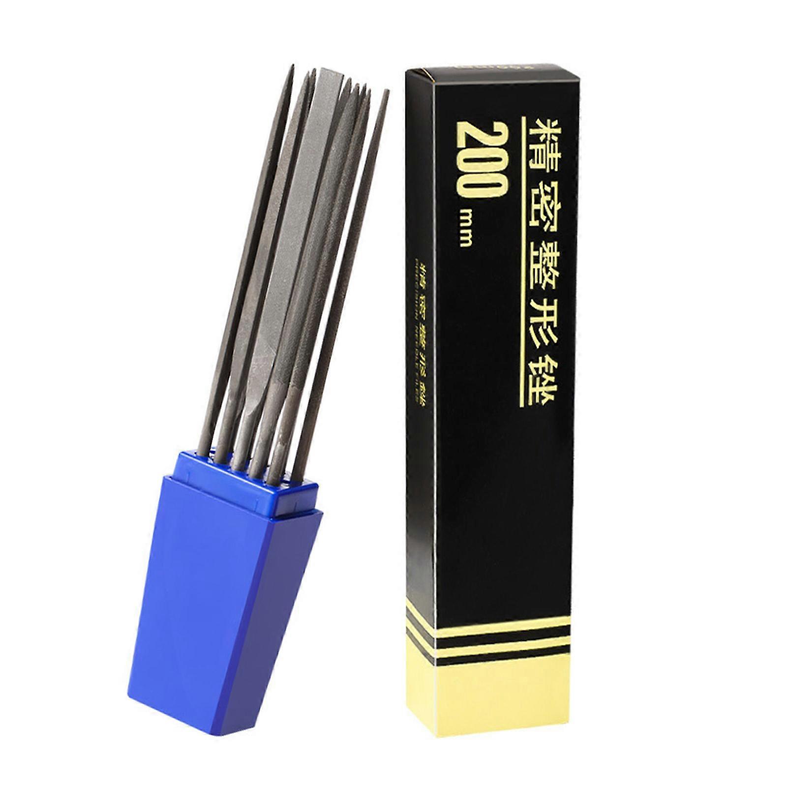 10 pezzi Essential Needle File Set Strumento di limatura in metallo Struttura in acciaio al carbonio Piccola lima presente per gioiellieri e artigiani 20 cm