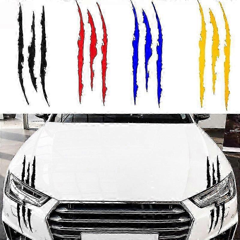2pcs Autocollants de voiture Reflective Monster Claw Marks Scratch Stripe Marks Auto Headlight Decal