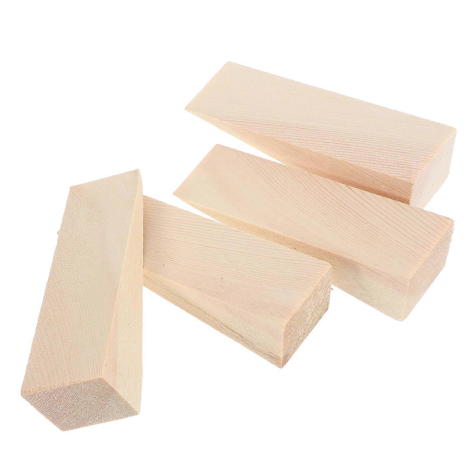 Wooden Door Stopper 4Pcs For Home Use Khaki Triangular Prevent Door Swinging