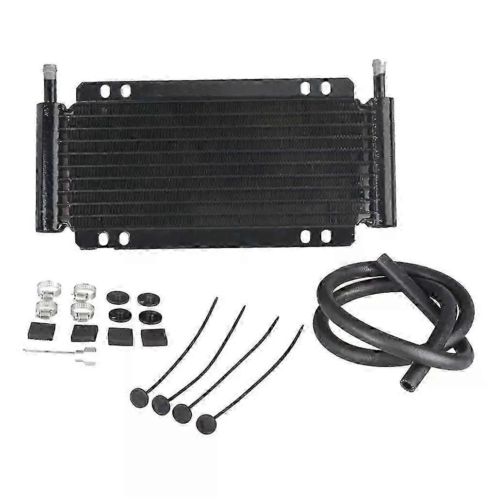 Replace 11 Row Universal Engine Oil Cooler Kit Relocation Kit Black ()