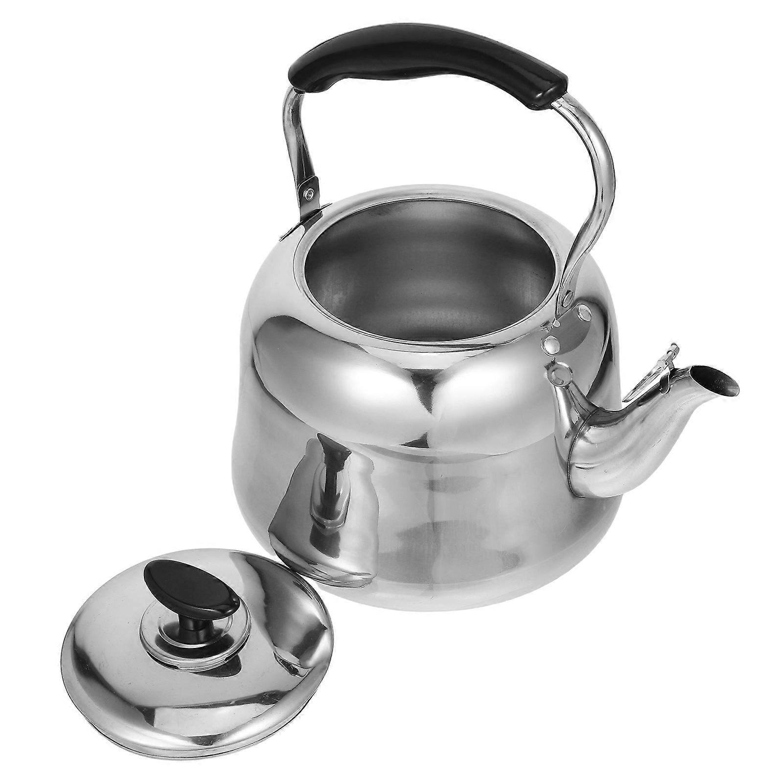 Whistling Steel Kettle Stovetop for Home Use with Ergonomic Handle 4L