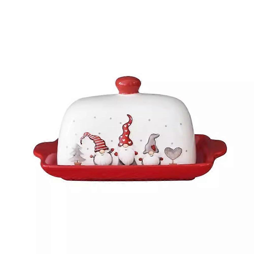 Ceramic Butter Dish with Lid Keeps Butter Fresh Elegant Relief Design Large Capacity Storage