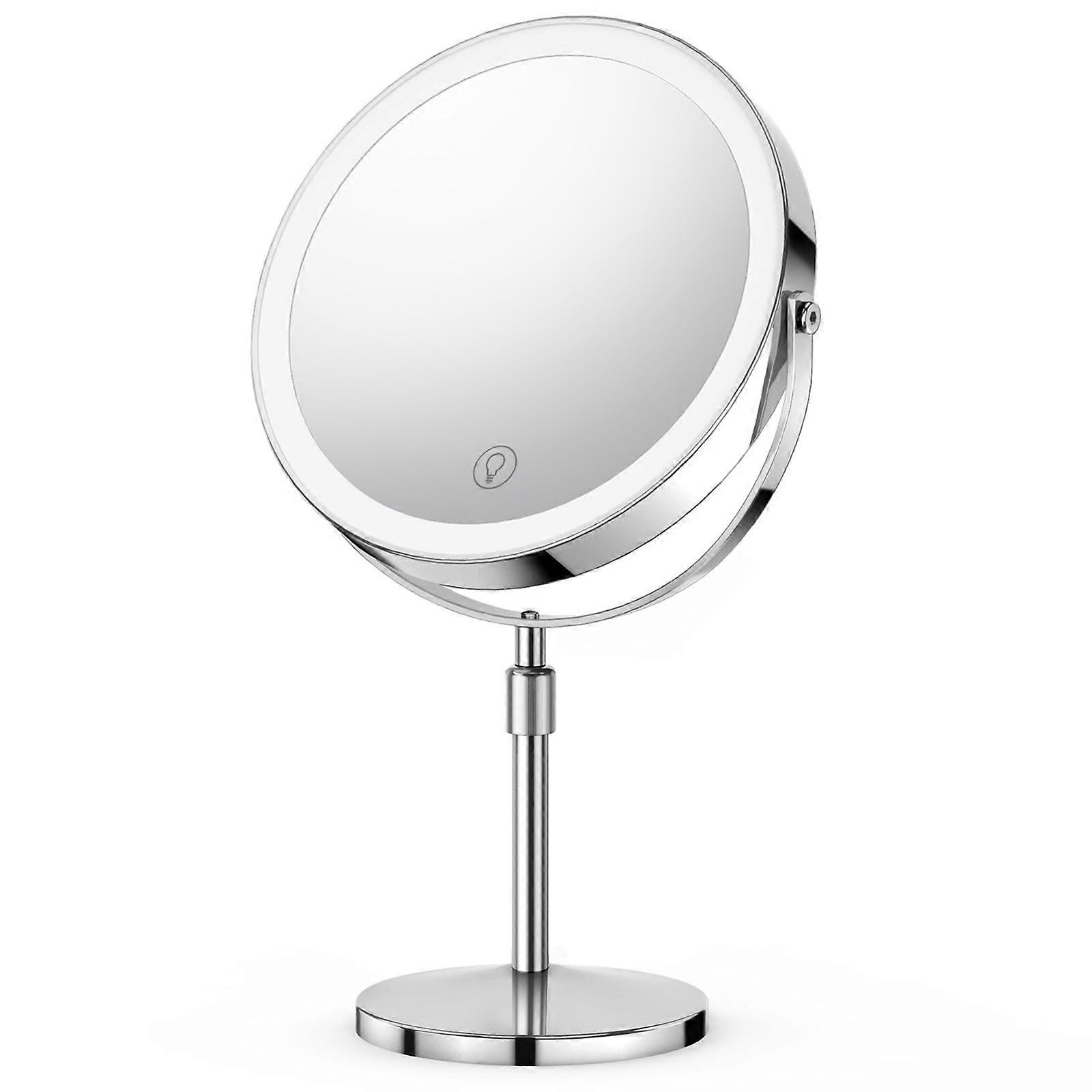Makeup Mirror with Lights, Rechargeable, 2Sided Magnifying, Adjustable