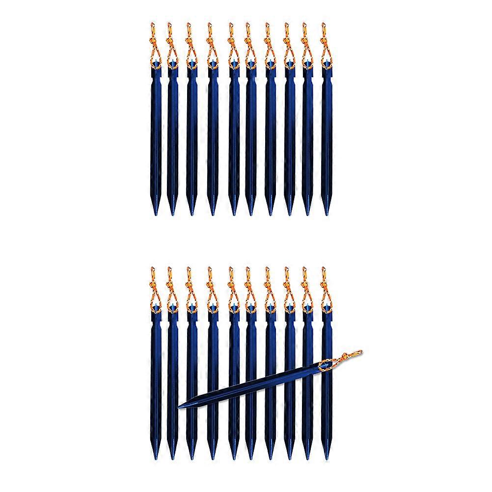 10Pcs Aluminium Tent Peg for Pitching Tent V Shape Blue