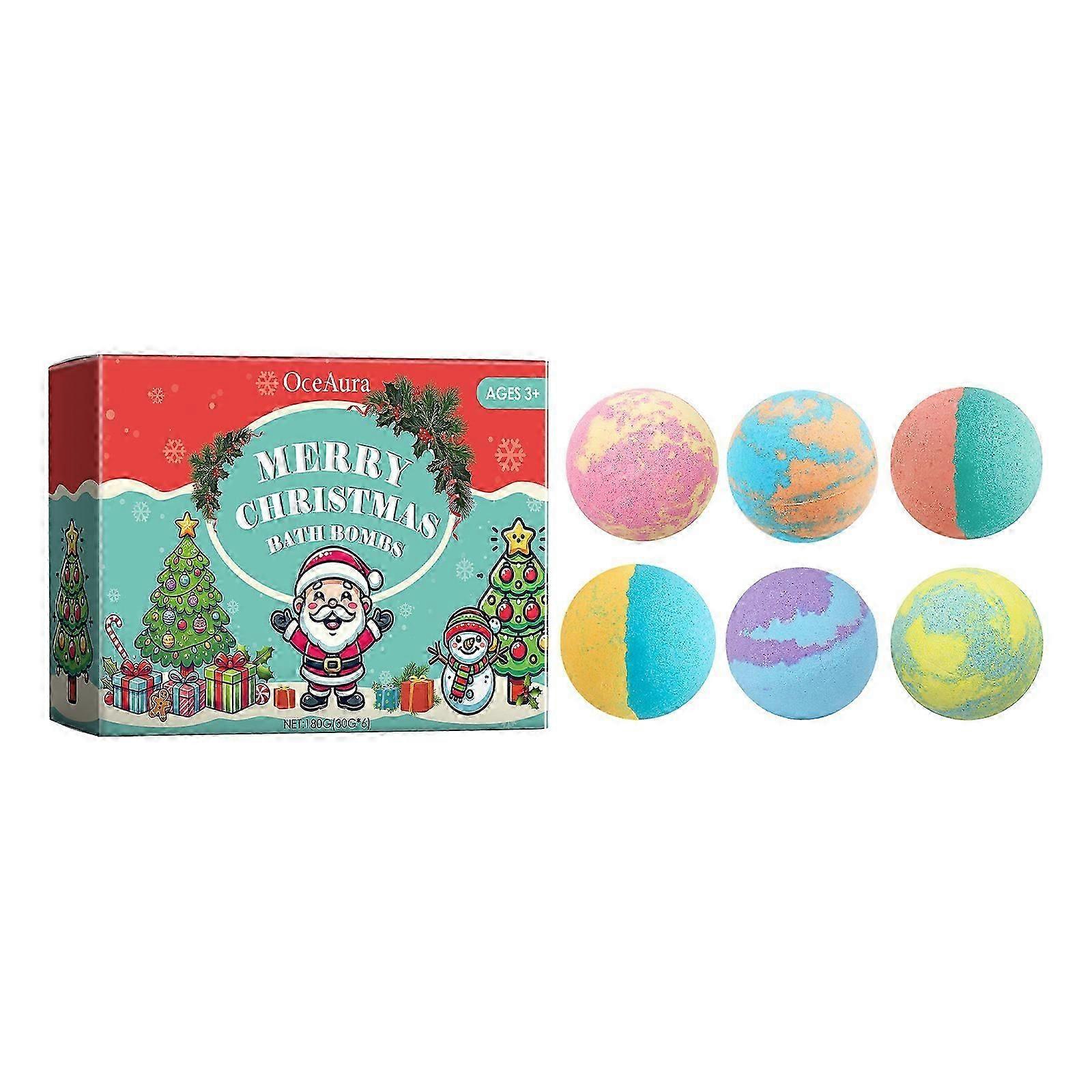 Colorful Christmas Bath Ball - Moisturizing Bubble Bath with Rose & Dragon Fruit Extracts