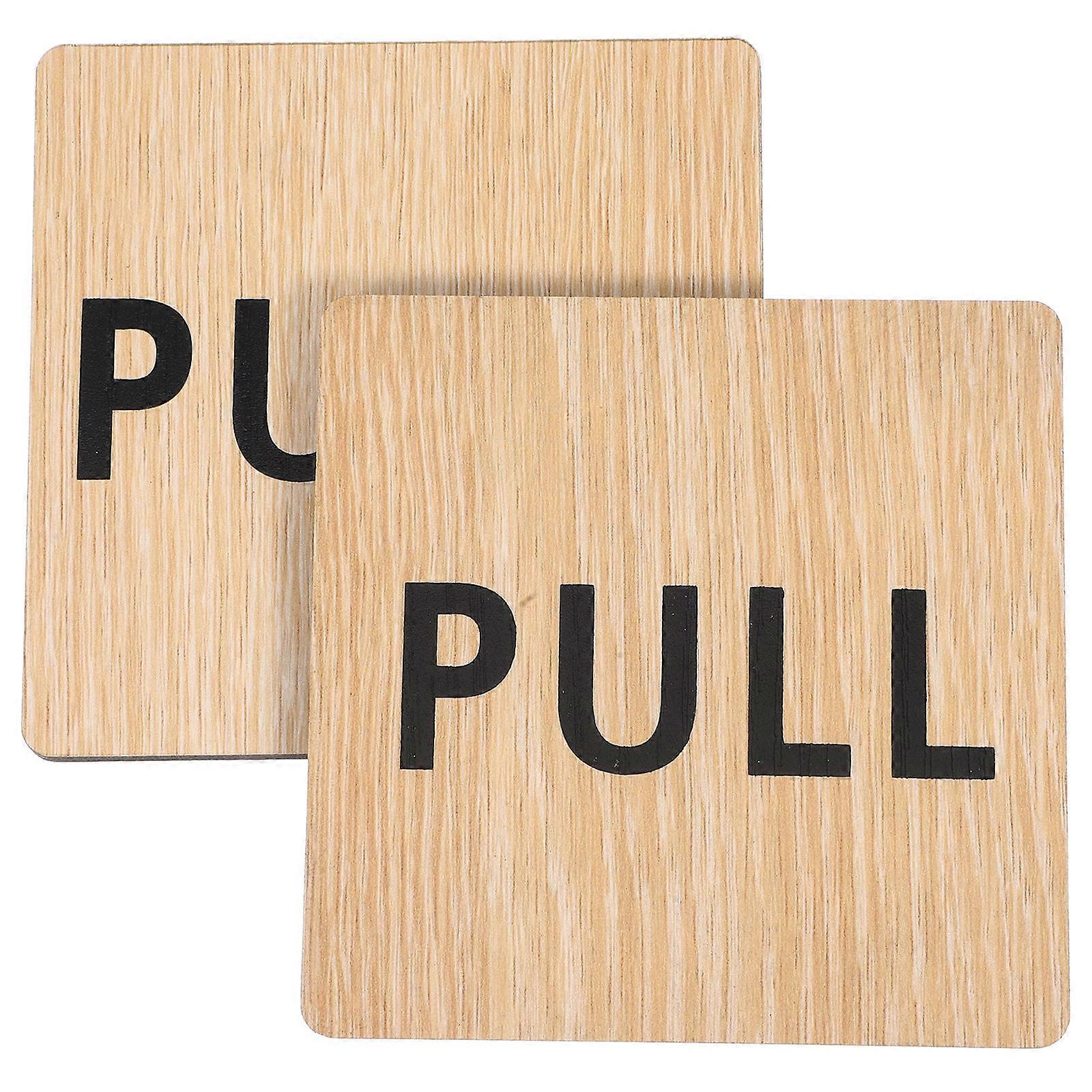Push Pull Door Sign Wood for Indoor Office 2Pcs Practical Door Warning