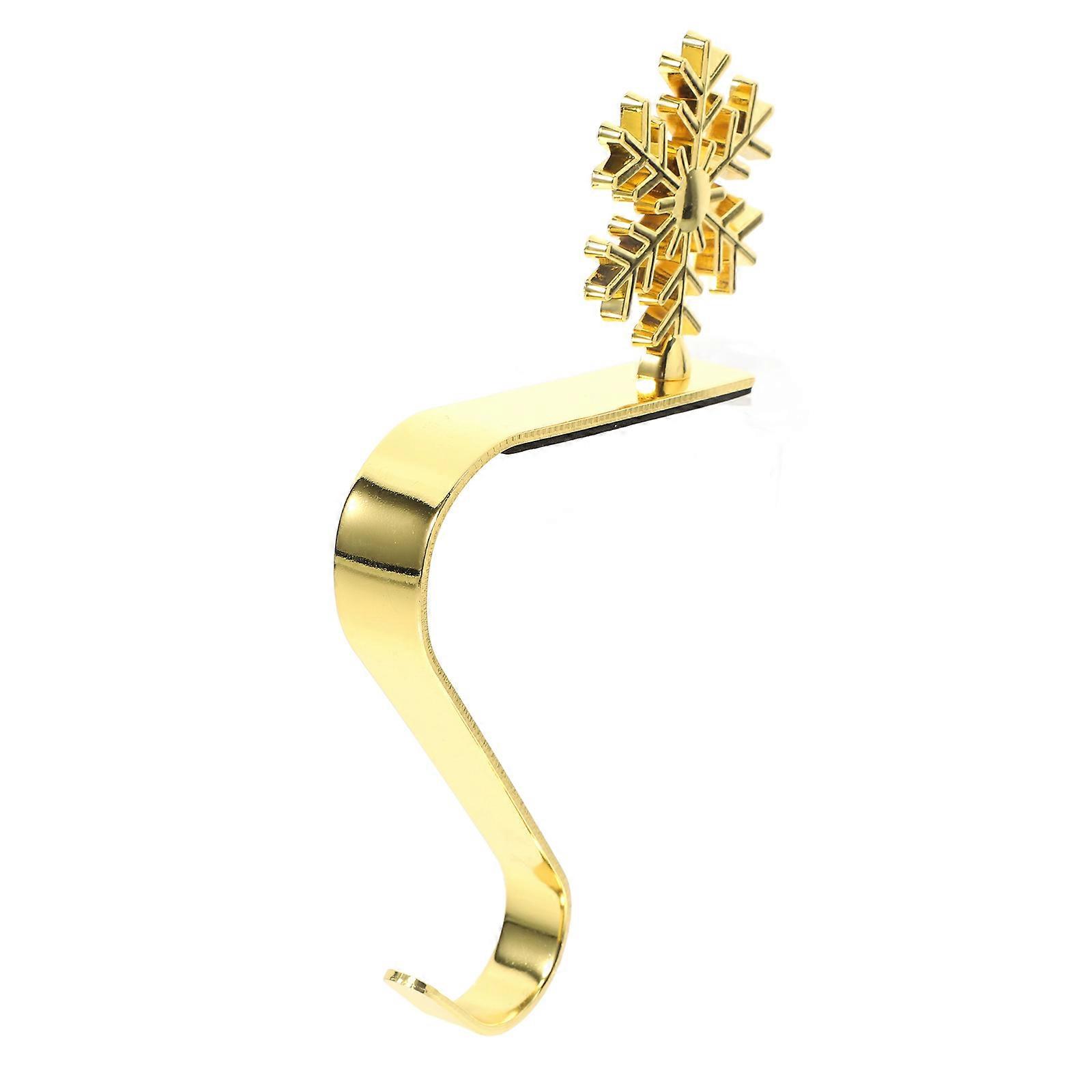 Golden Snowflake Christmas Stocking Holders for Display