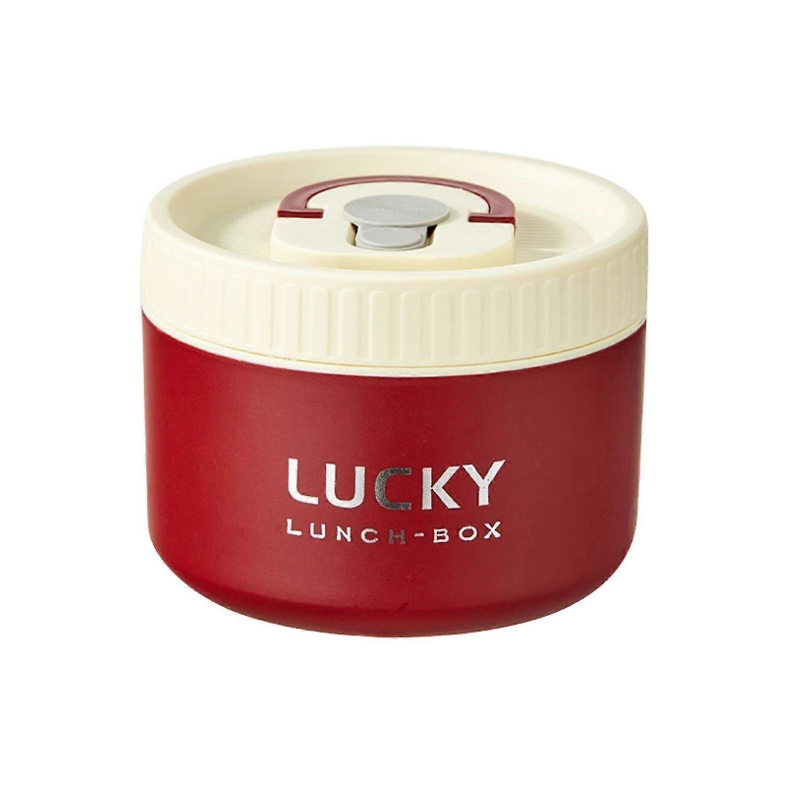 Leak Proof Nonrust Steel Lunch Box Feature Silicone Seal for Spill Prevention During Commutes Suitable for Travel  retro red