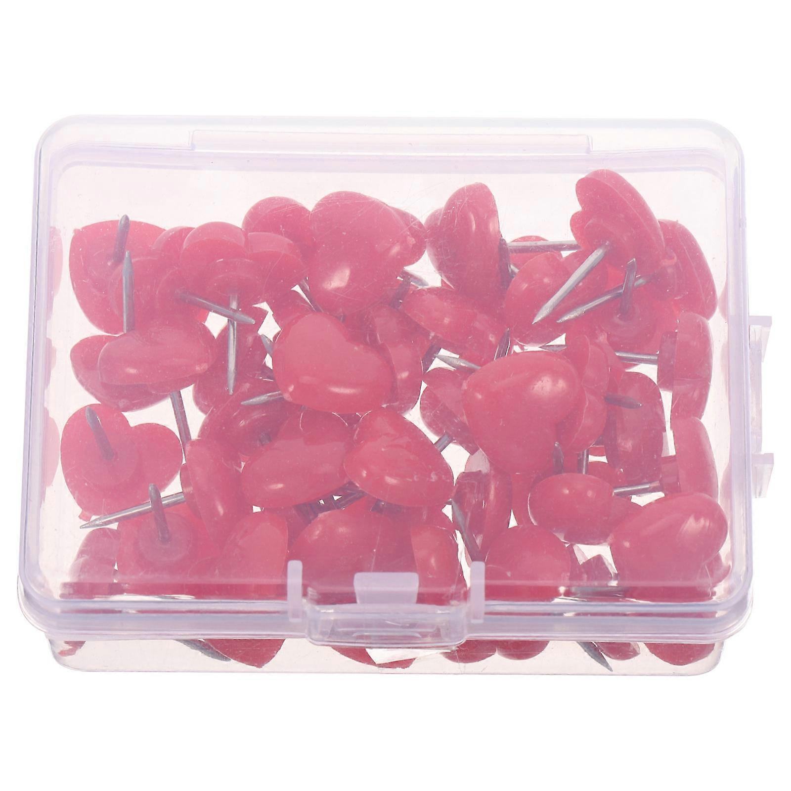 Heart Push Pin Cute Decorative Thumbtacks for Office Use 50Pcs