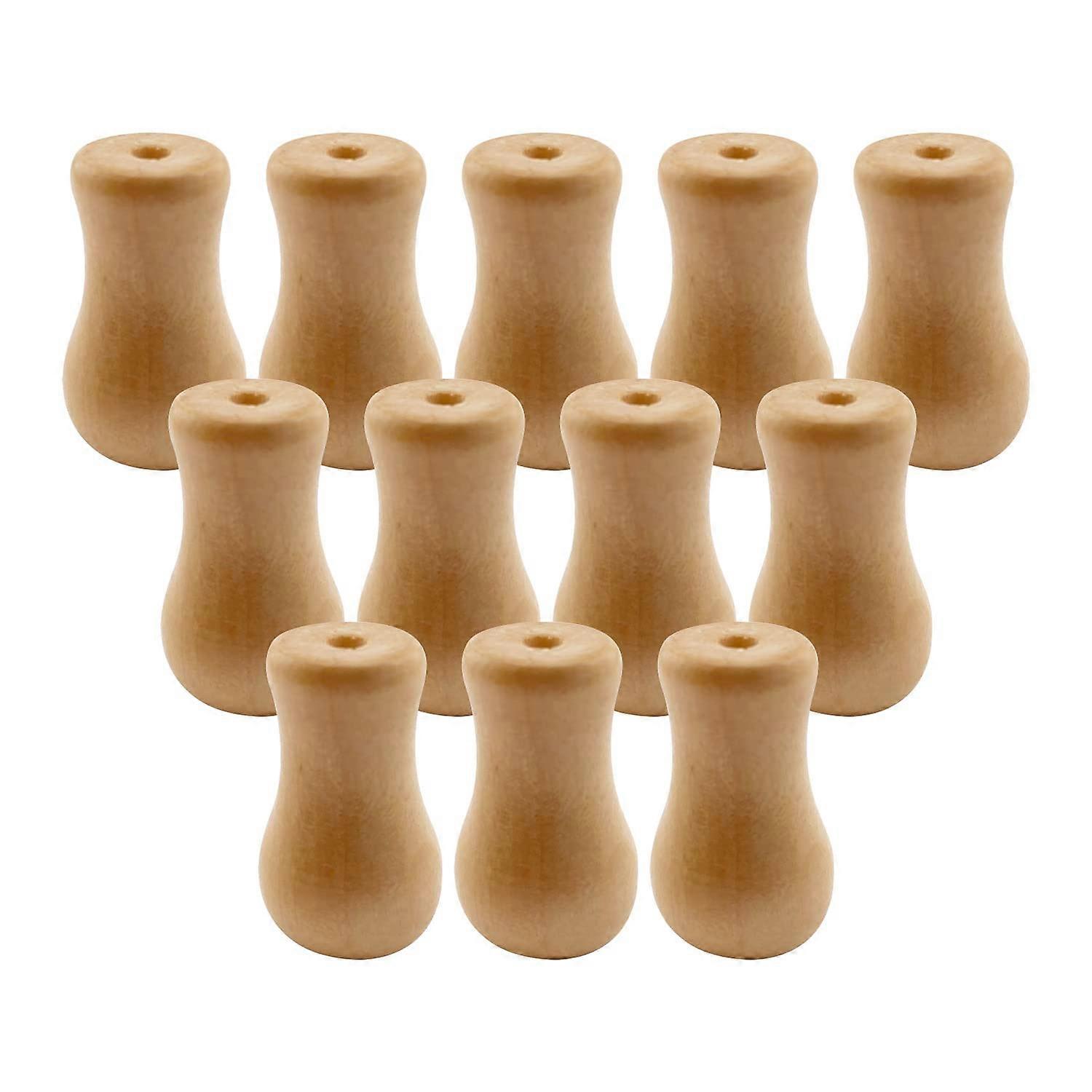 12 Natural Wooden Blind Cord Pulls Vase Shape for Roman Shades and Window Blinds 12 Pack