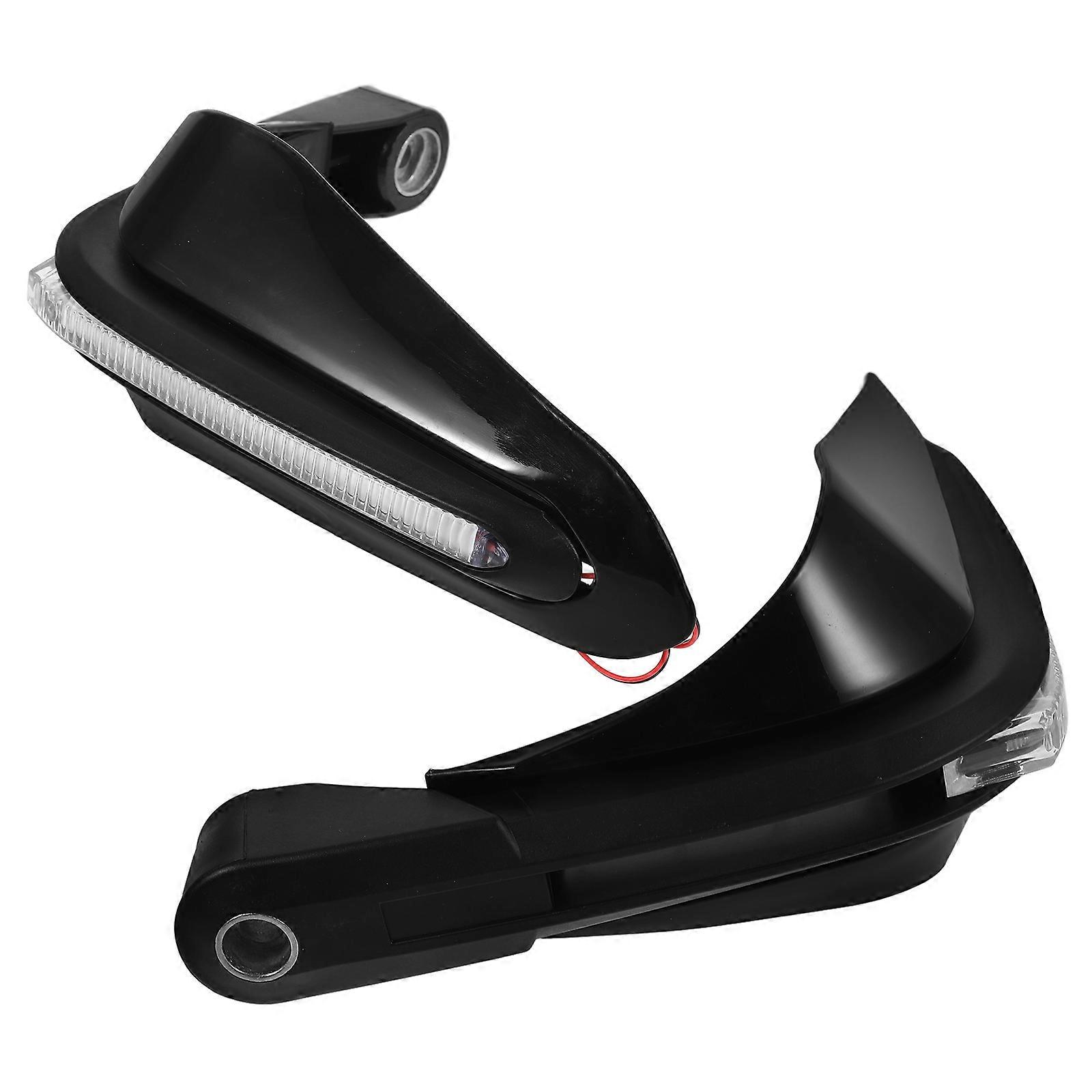 Durable Motorcycle Handguards with Turn Signal Lights for Enhanced Safety and Style Black PP Material Fits Most Models 1 Pair