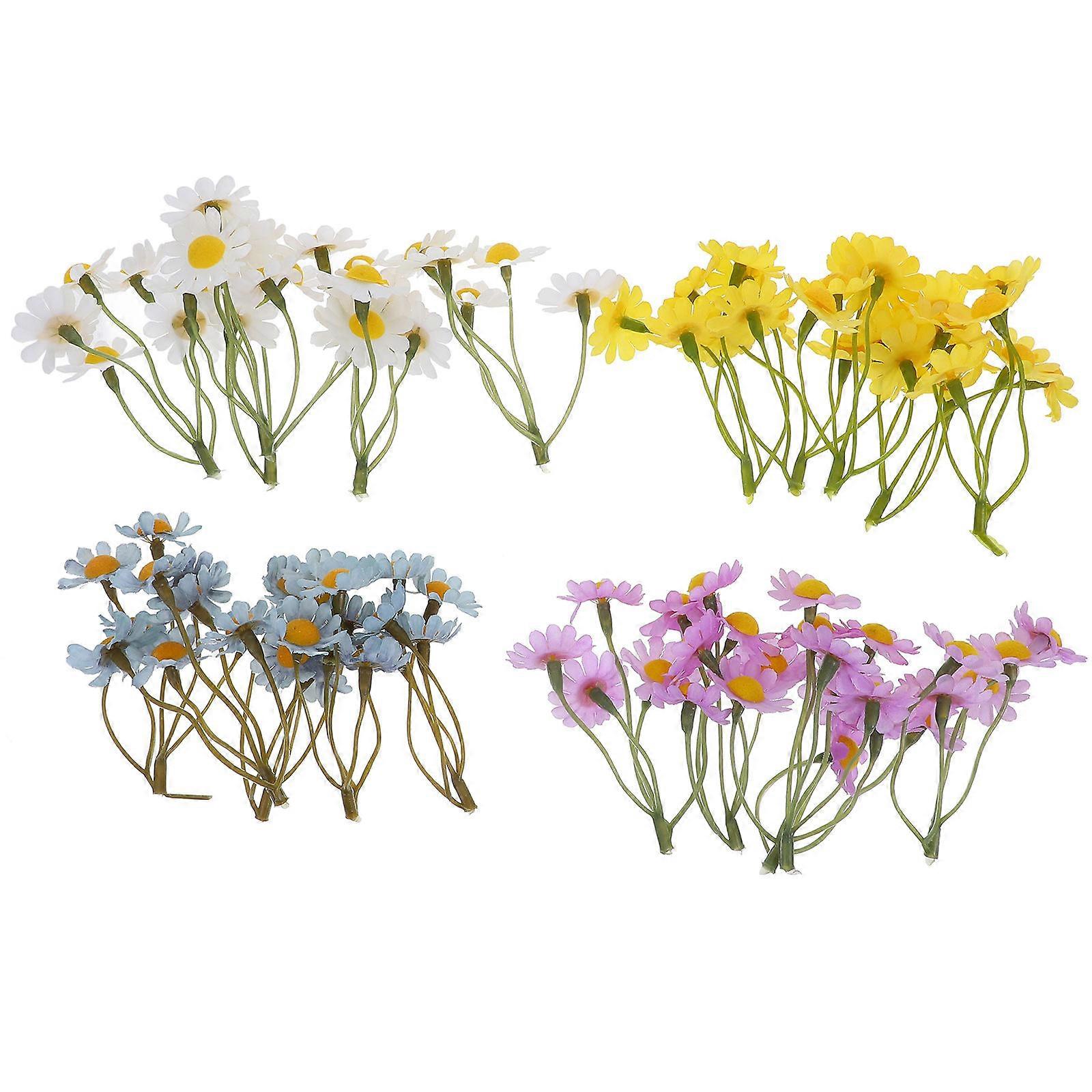 20Pcs Mini Artificial Daisies with Stems for Decoration Assorted Colors