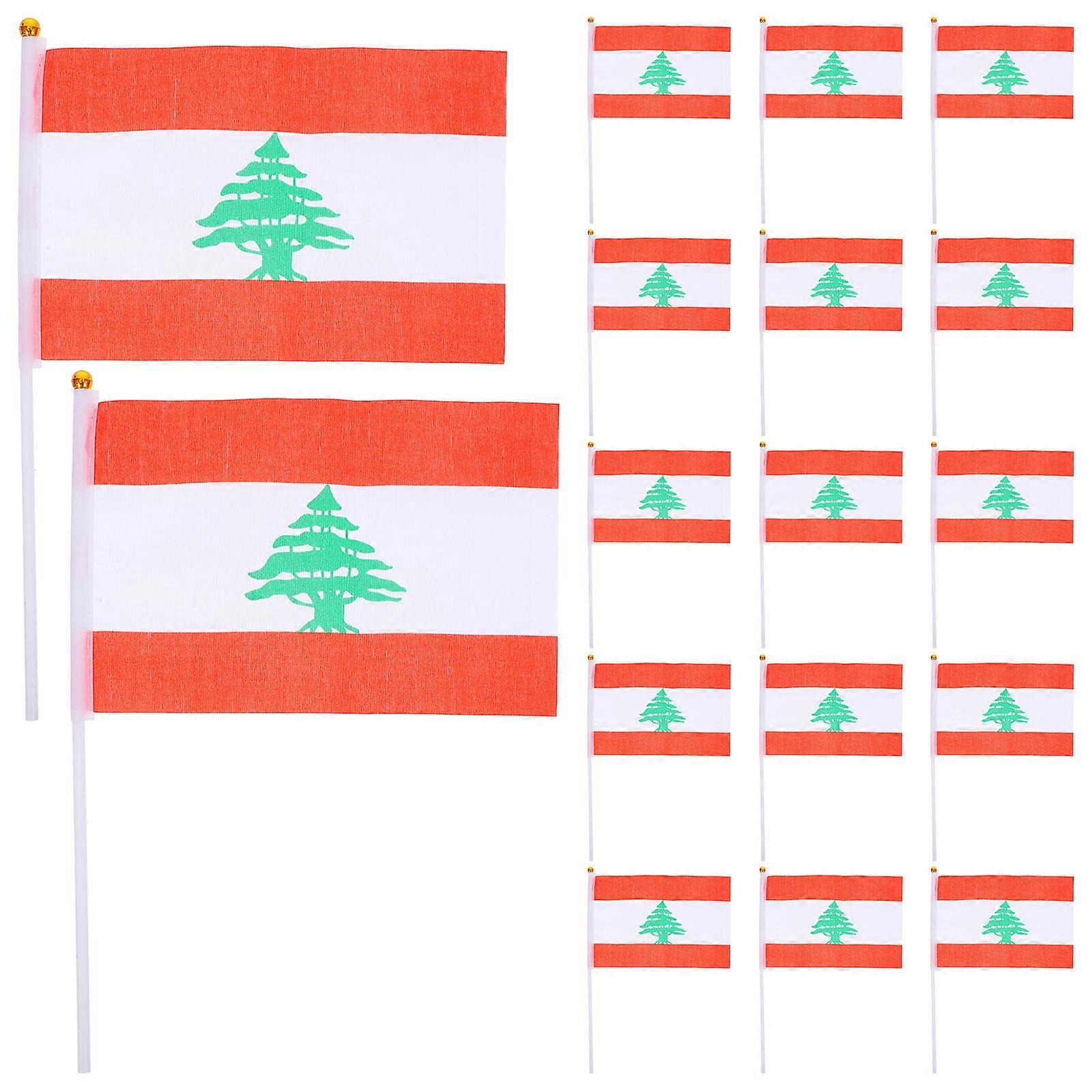 Lebanon Stick Flags Durable Polyester Small Flags for Handheld 20Pcs