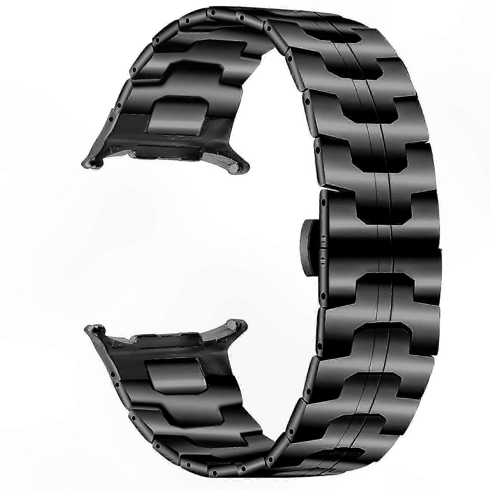 Metal Watch Band with Butterfly Clasp for 40mm 44mm Smartwatches Electroplate Color Strap Compatible with Multiple Models