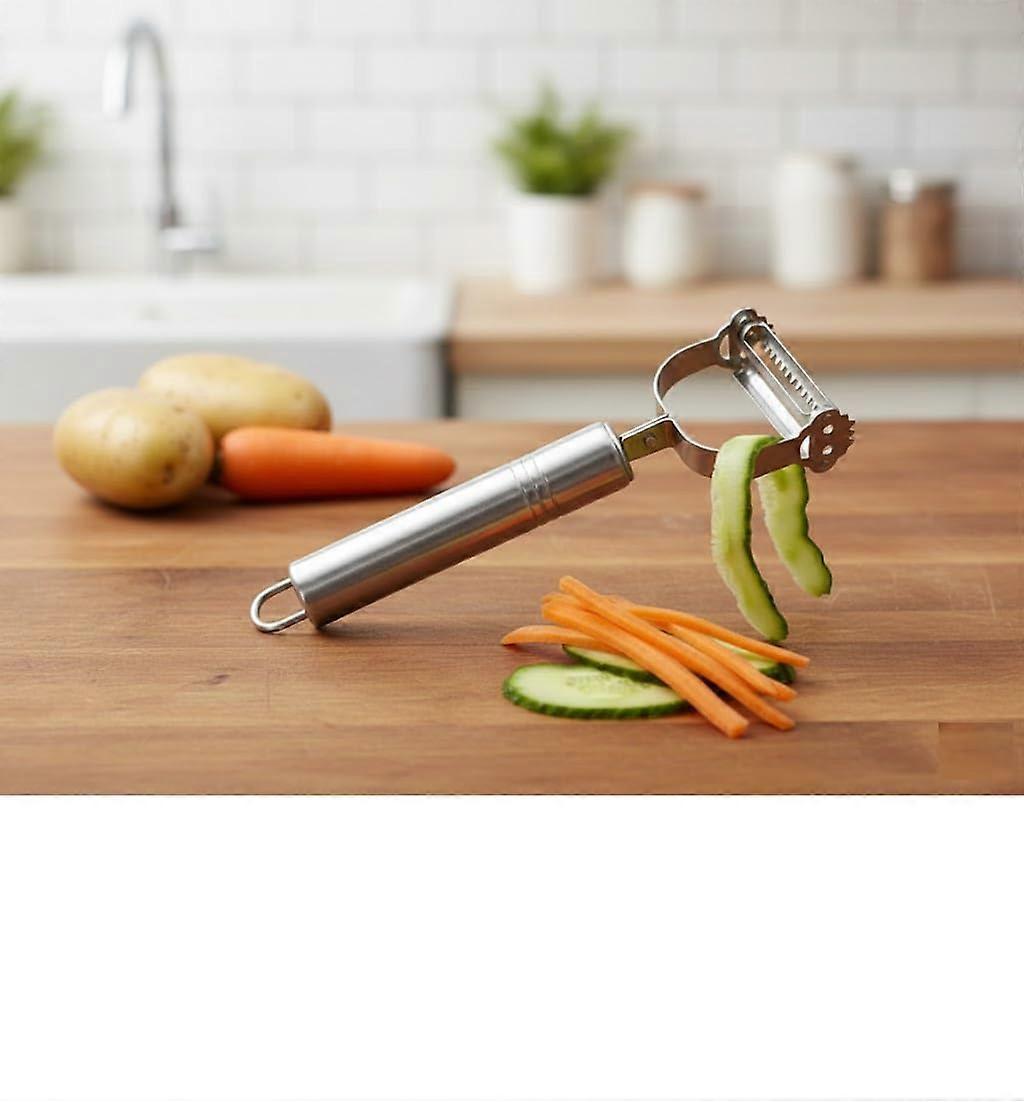 2 in 1 Dual Blade Vegetable Peeler and Julienne Slicer with Ergonomic RustResistant Stainless Handle