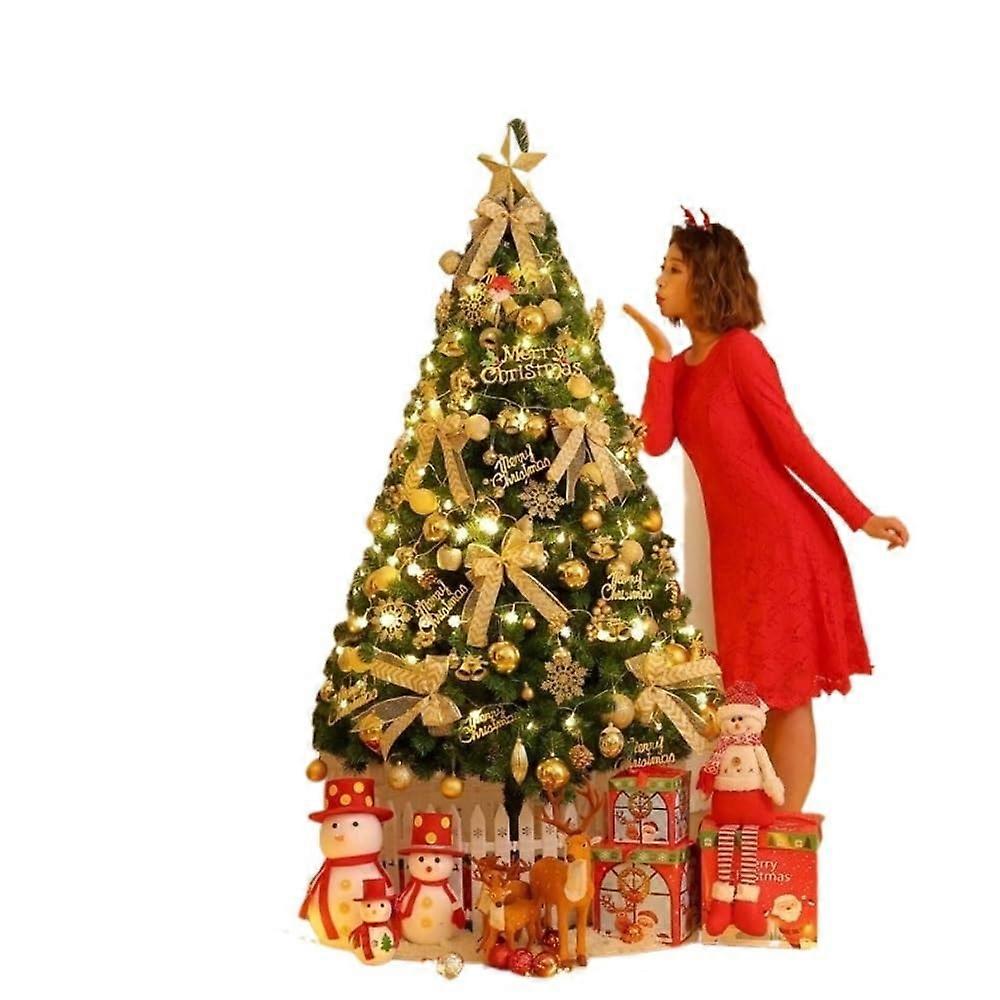 Artificial PVC Christmas Tree with Golden Branches, Multiple Sizes, Festive Home and Commercial Display