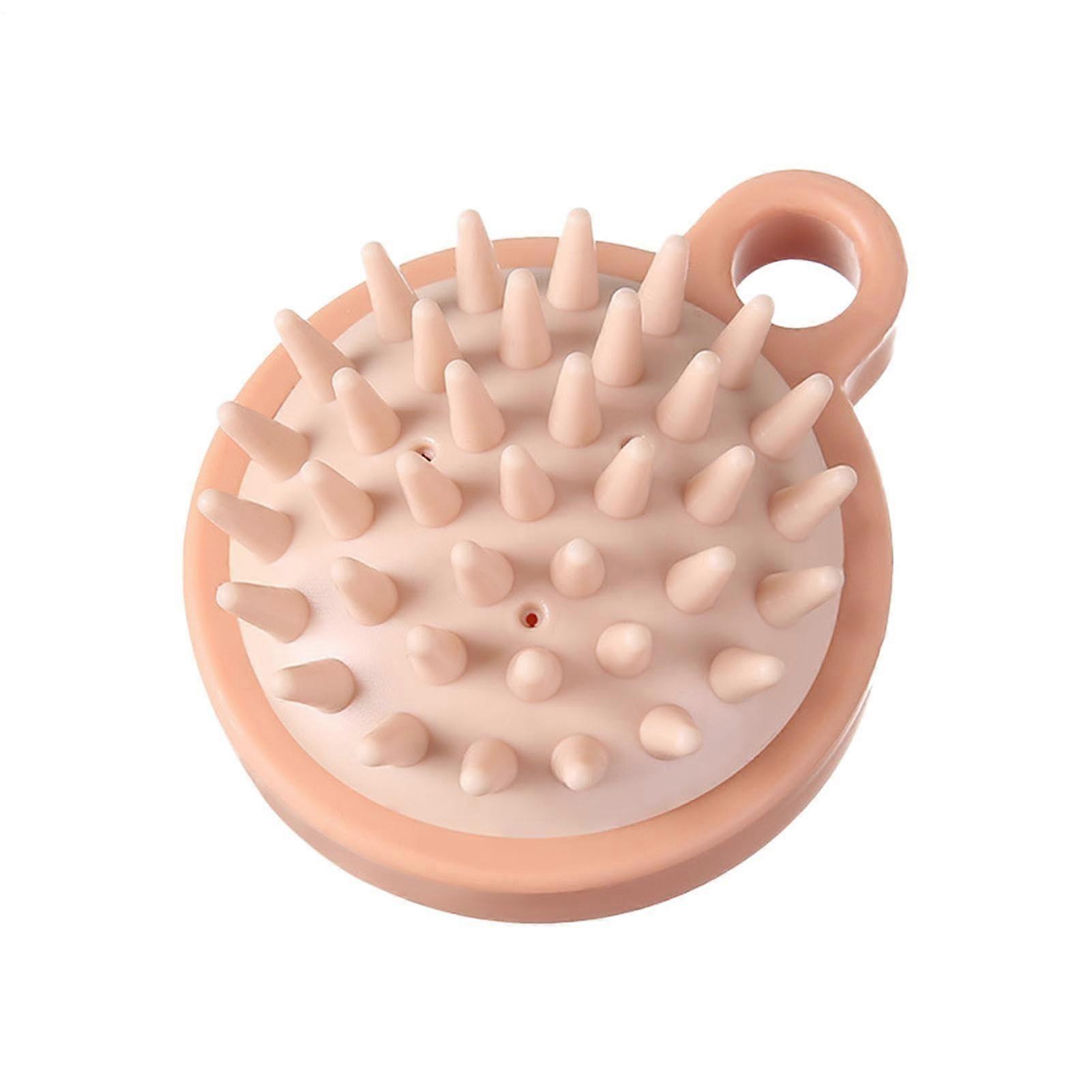 Silicone Scalp Massager Shampoo Brush for Hair Growth with Ergonomic Grip Wet and Dry Use Pink