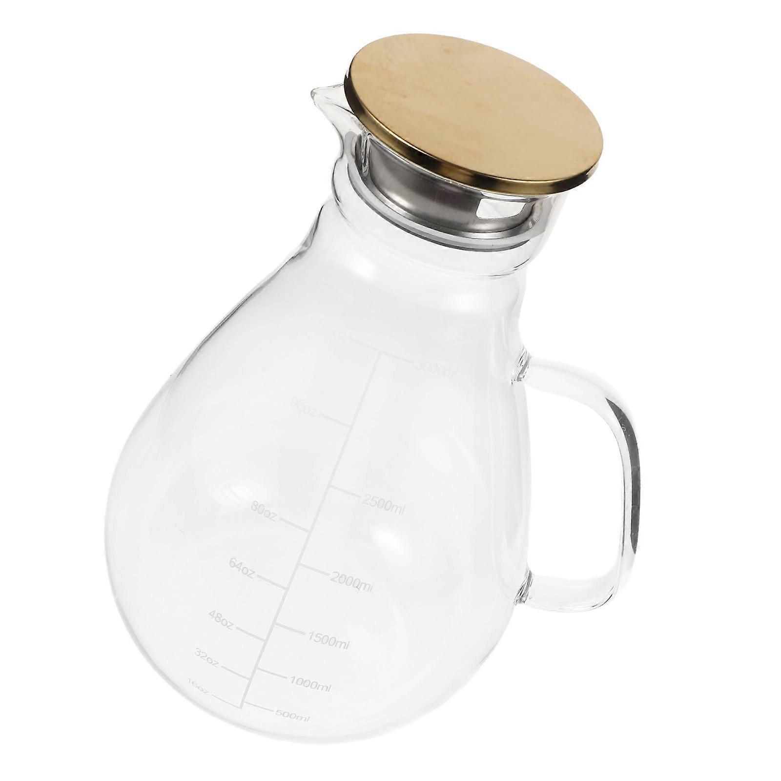 Large Capacity Glass Water Pitcher with LeakResistant Lid for Cold Drinks and Party Use
