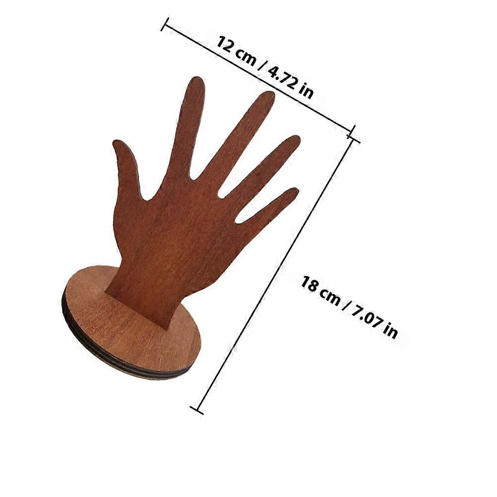 Ring Holder Hand Display Stand Wooden Material for 2Pcs Ring Organizer