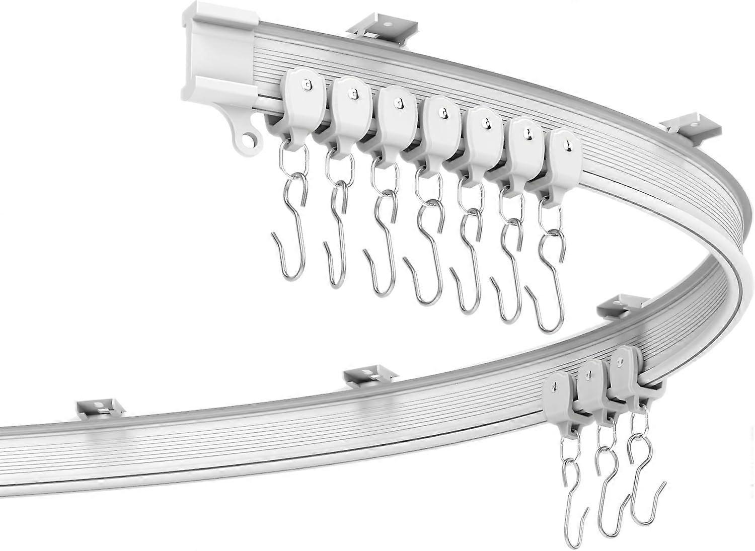 Curtain Rail Ceiling Curtain Track Bendable Flexible Curtain Rails and Fittings for Room Divider,Bay Window,Bathroom Window,Shower Corner (3M/10FT)