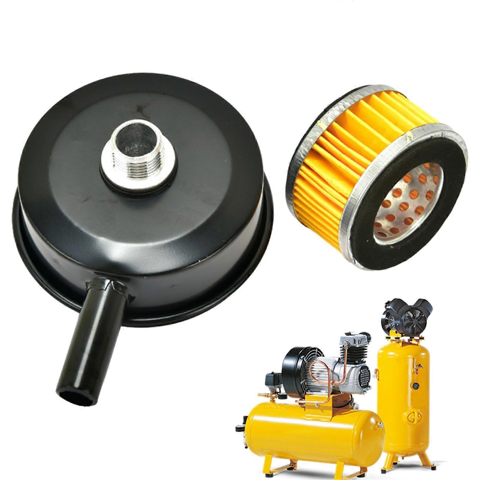 Air Compressor Muffler Intake Filter with Noise Reduction, Easy Installation, Metal Replacement for Home Projects