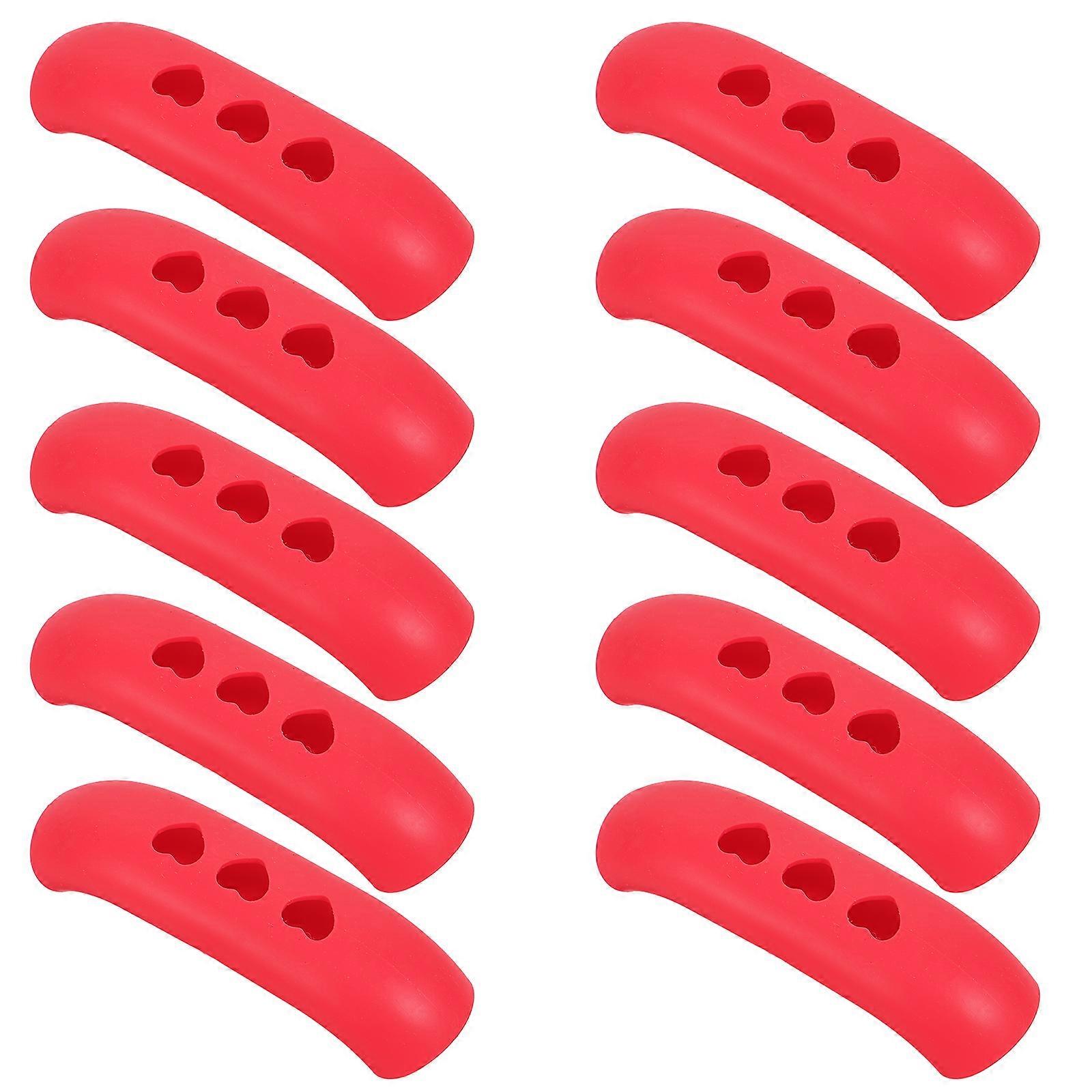 Heat Resistant Pot Handle Covers for Pan 10Pcs Red Kitchen Use