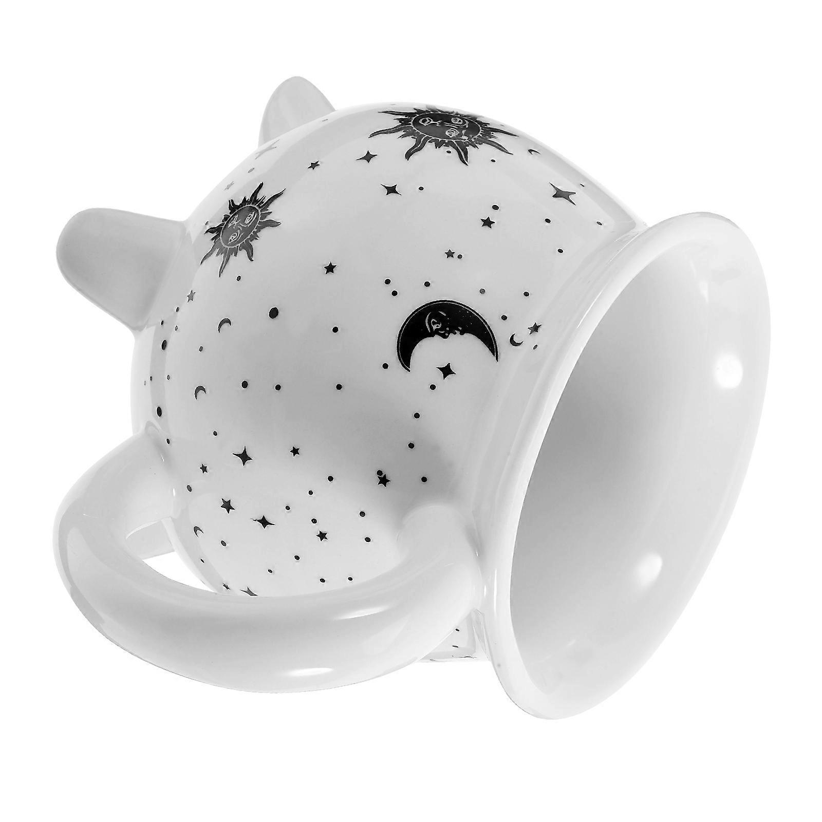 Ceramic Cauldron Mug Witch Coffee Cup for Drinking Use White