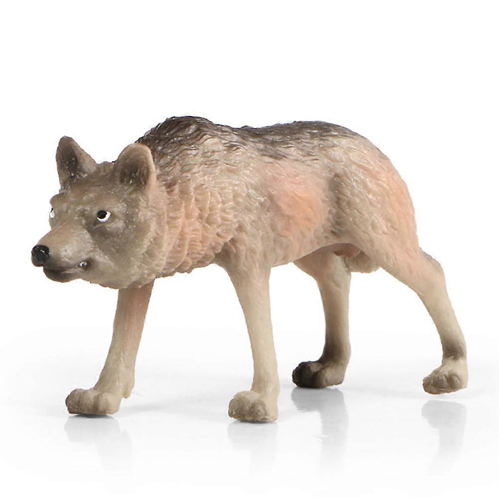 Simulation Animal Model Ornaments Realistic Wolf Shape For Office Decoration PVC Material 1Set