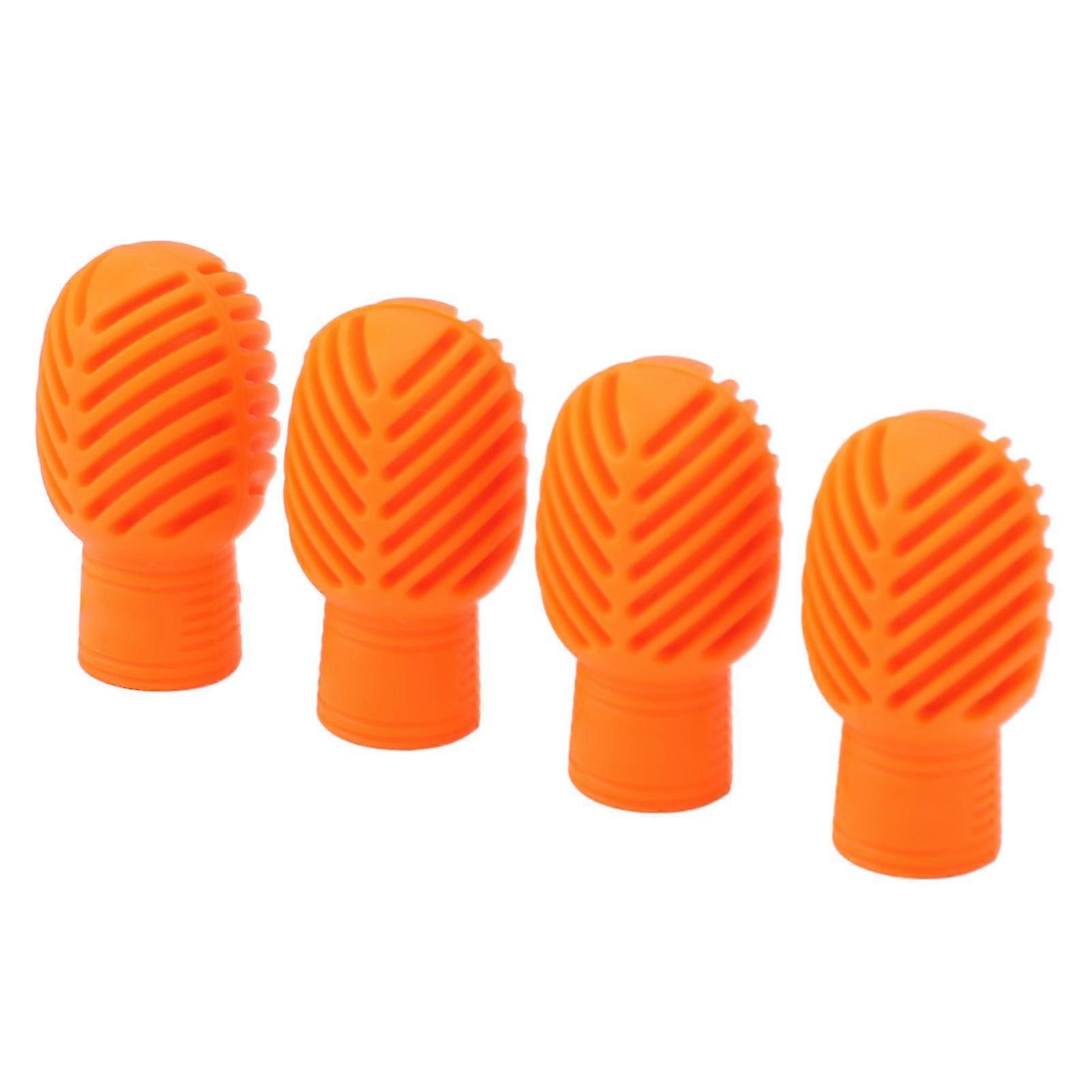 2026 Orange Silicone Stretchable 4PCS Drumstick Silent Practice Tips for Percussion