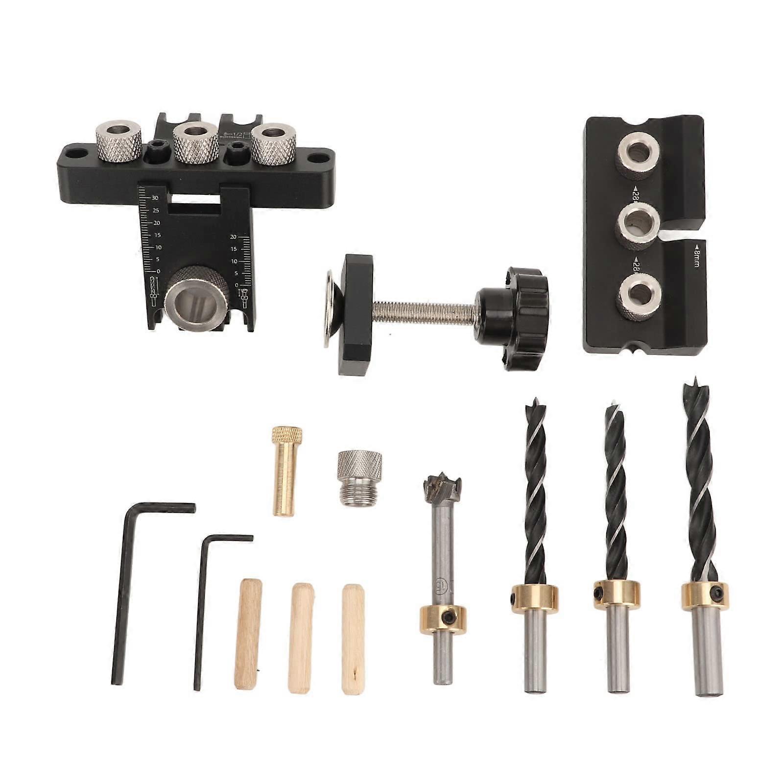 Aluminum Alloy Pocket Hole Jig Woodworking Drill Guide with Precise Hole Positioning