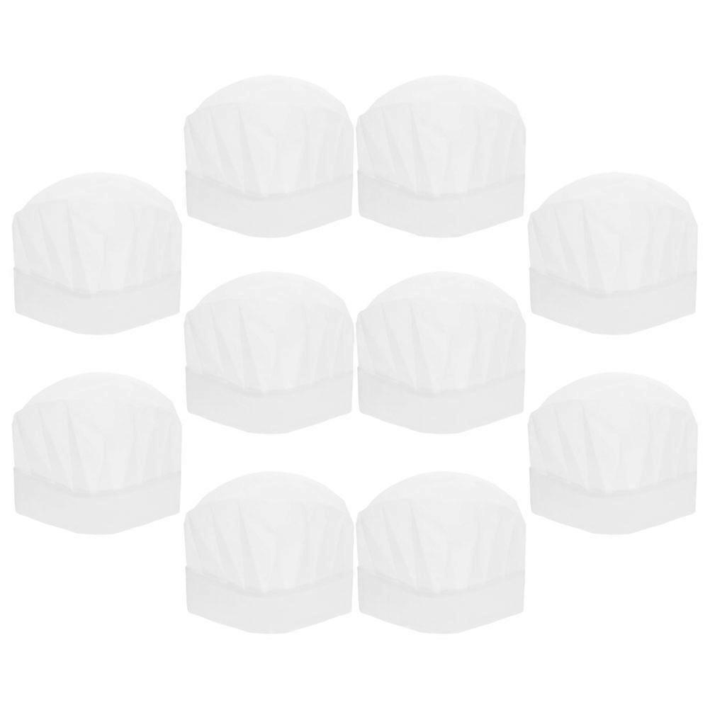 Kids Kitchen Cap for Children White Disposable Chef Hat 10Pcs Set