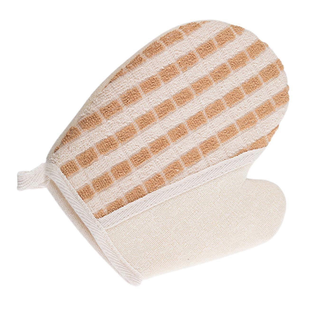 Exfoliating Glove Linen Bath Mitt with Quick Foaming Action for Shower Deep Body Cleansing