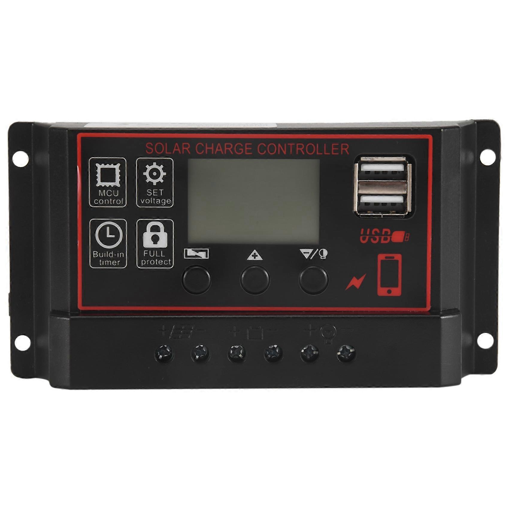 100A Solar Charge Controller Solar Panel Controller 12V 24V LCD Display Solar Panel Battery Regulator with USB Port