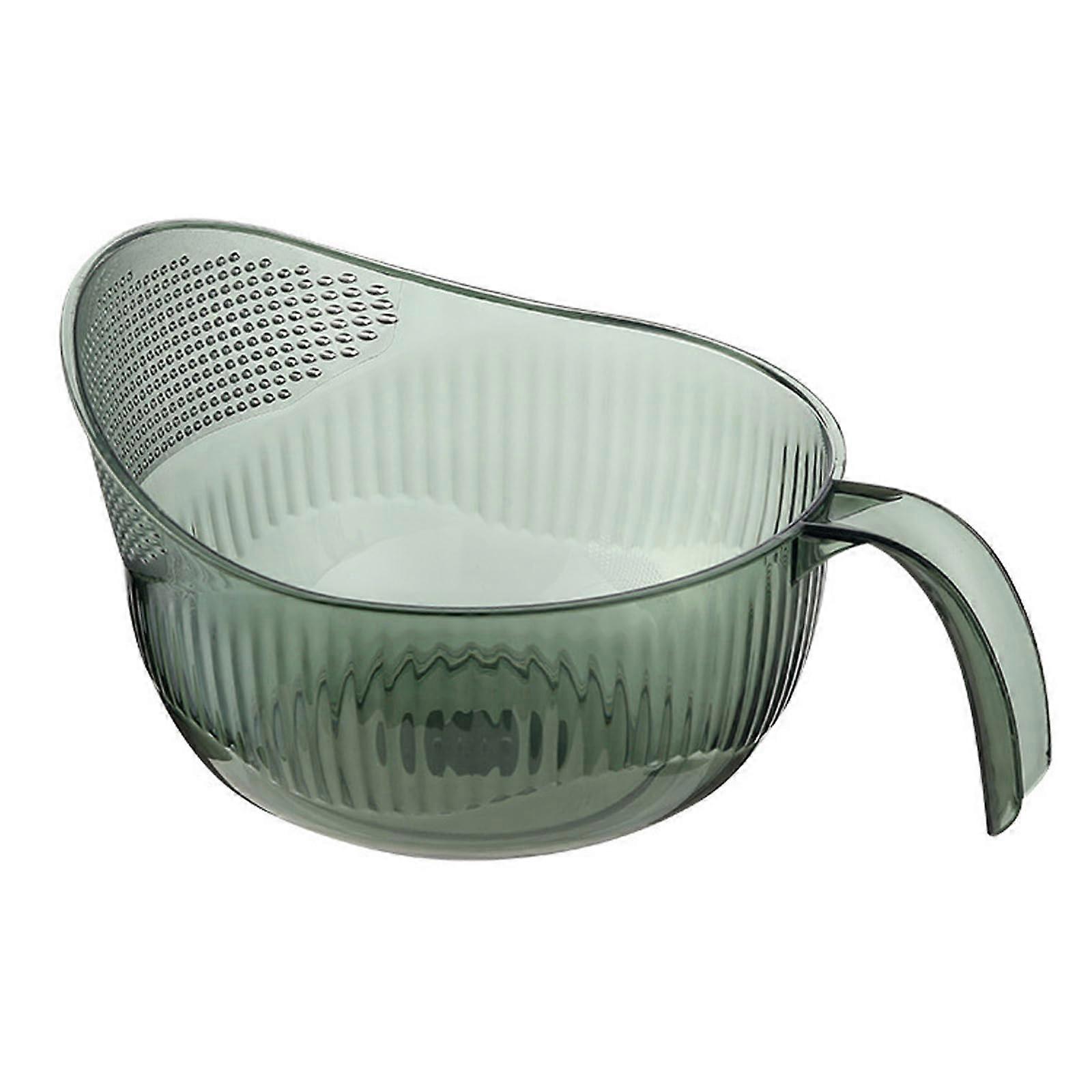Rice Washing Basket with Smooth Drainage, MultiPurpose Vegetable Strainer for Kitchen, Green