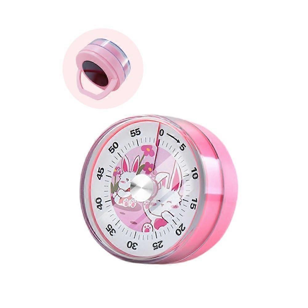 Visual Countdown Timer 60 Minute for Kids and Adults Kitchen Classroom Magnetic Back No Battery Pink