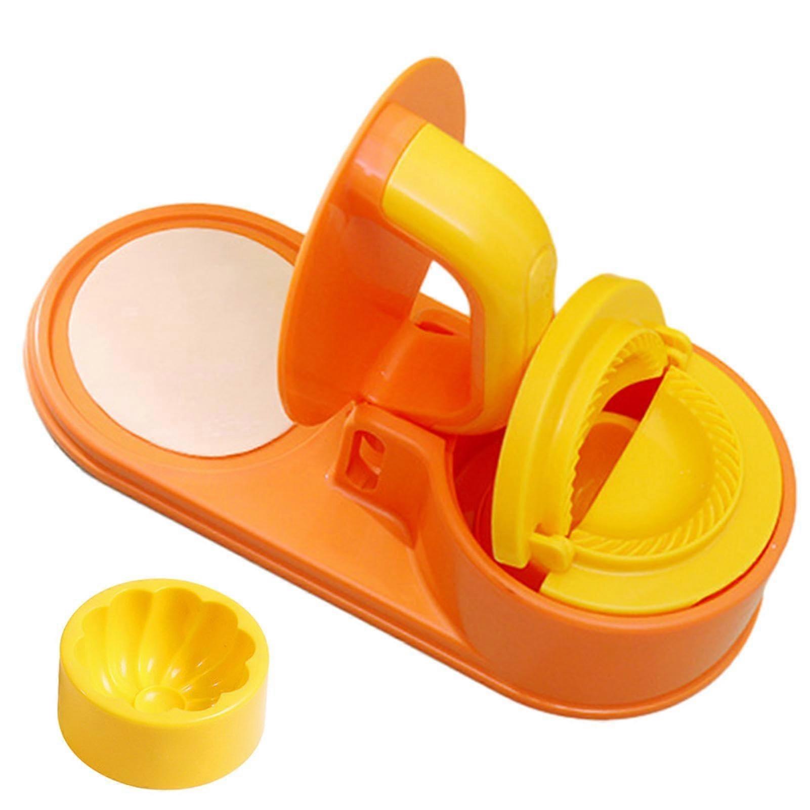 2 in 1 Dumpling Maker Press with Food Grade Dumpling Mold for Easy Dough Press, Orange Kitchen Tool
