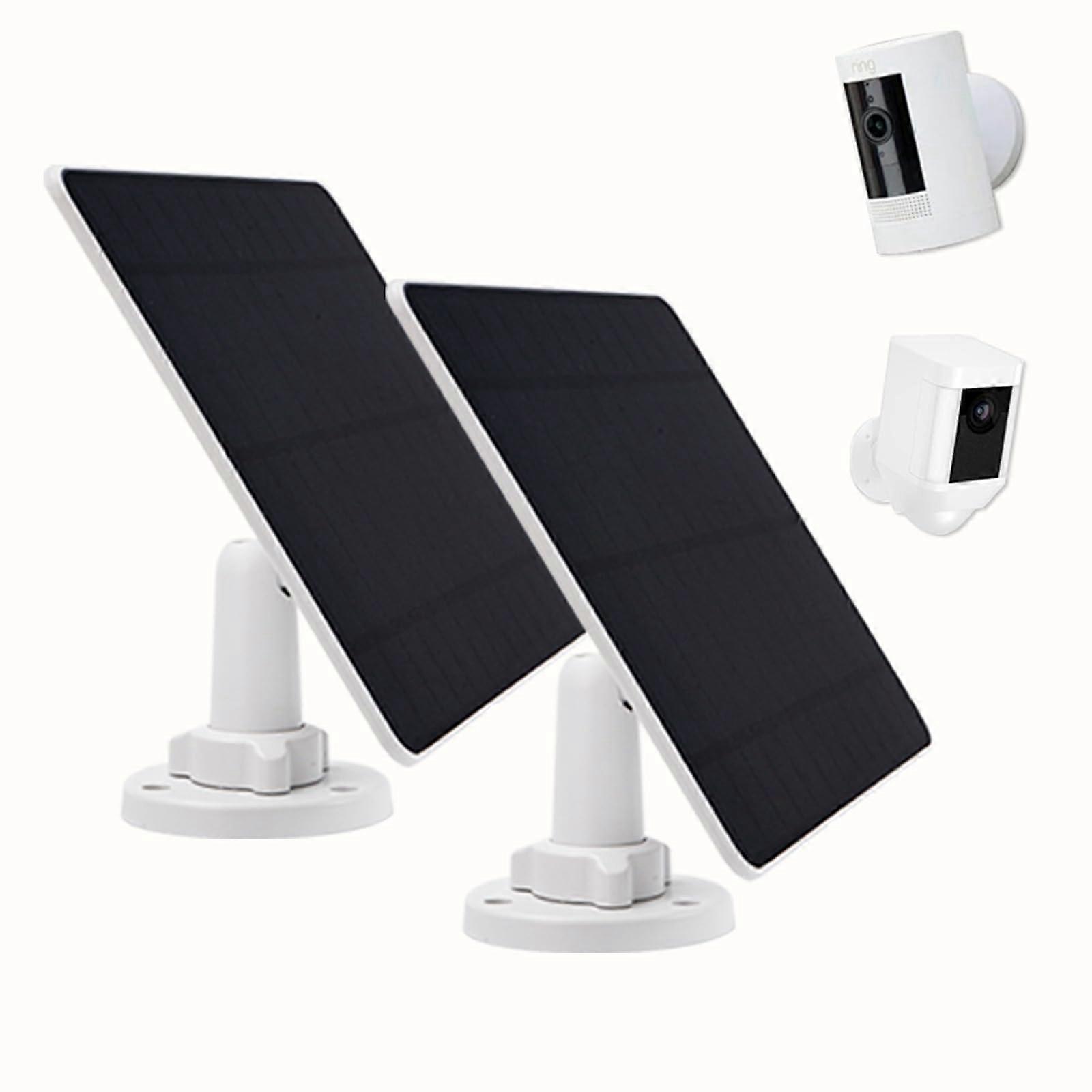 5W Solar Panel for Security Camera, Continuous Solar Charging, IP66 Waterproof, 13ft Cable, White