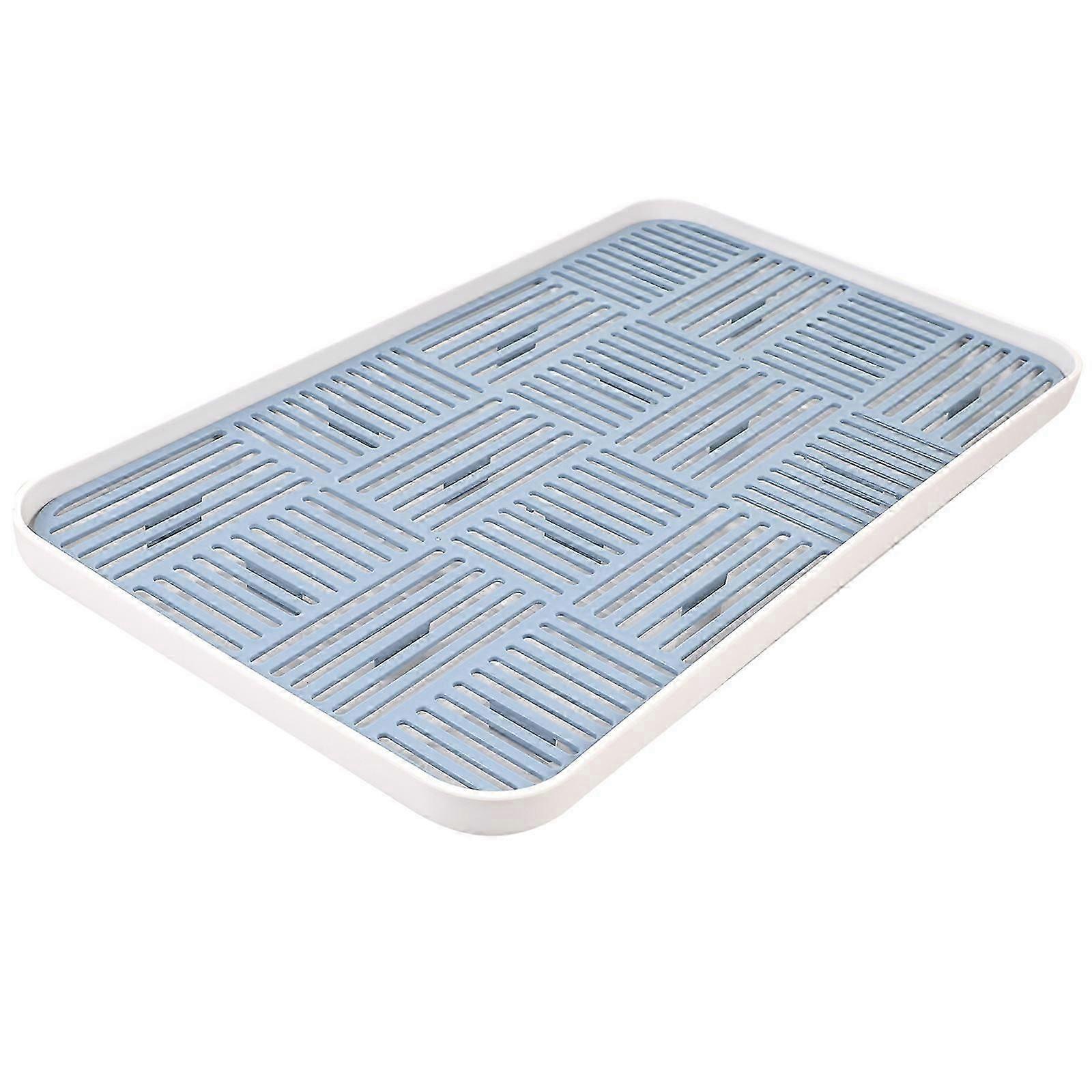 Household Draining Tray Blue Multi-Function Tea Set Plate 5Pcs