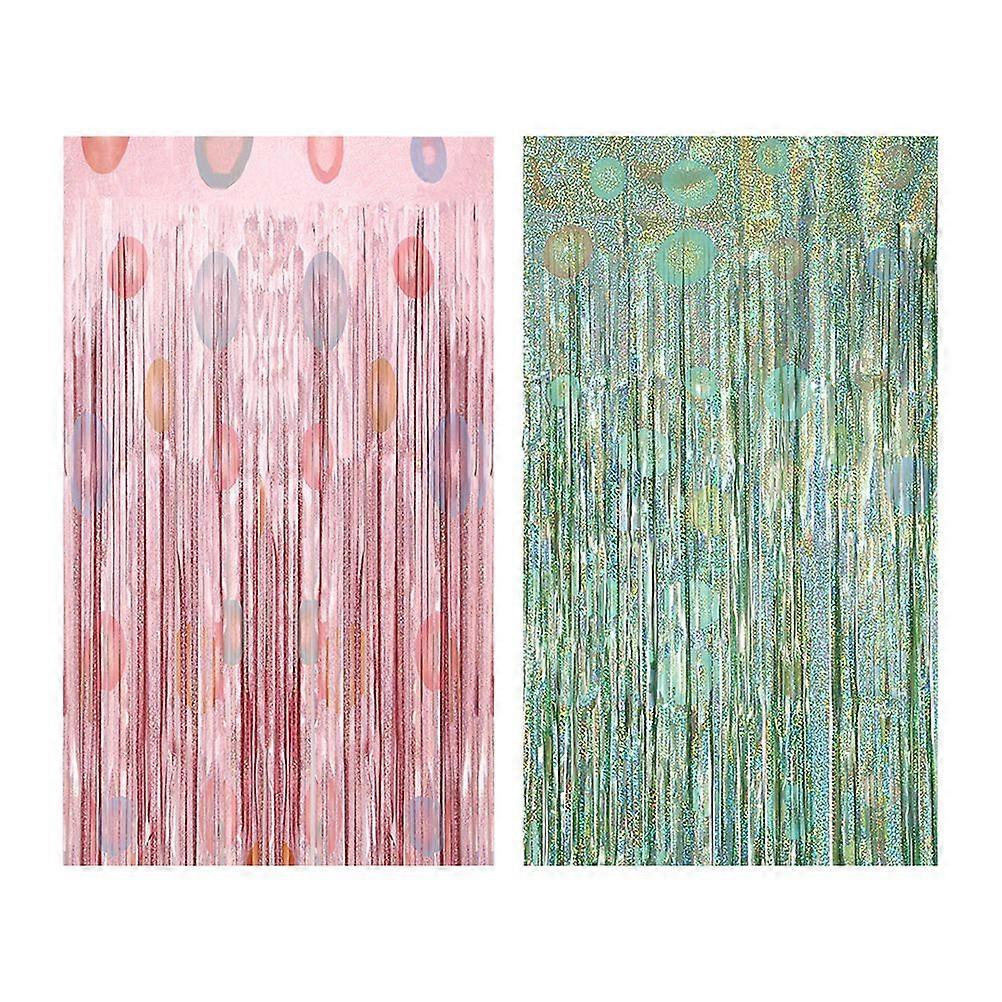 2pcs Easter Background Curtains Festival Pendants Easter Party Hanging Decors