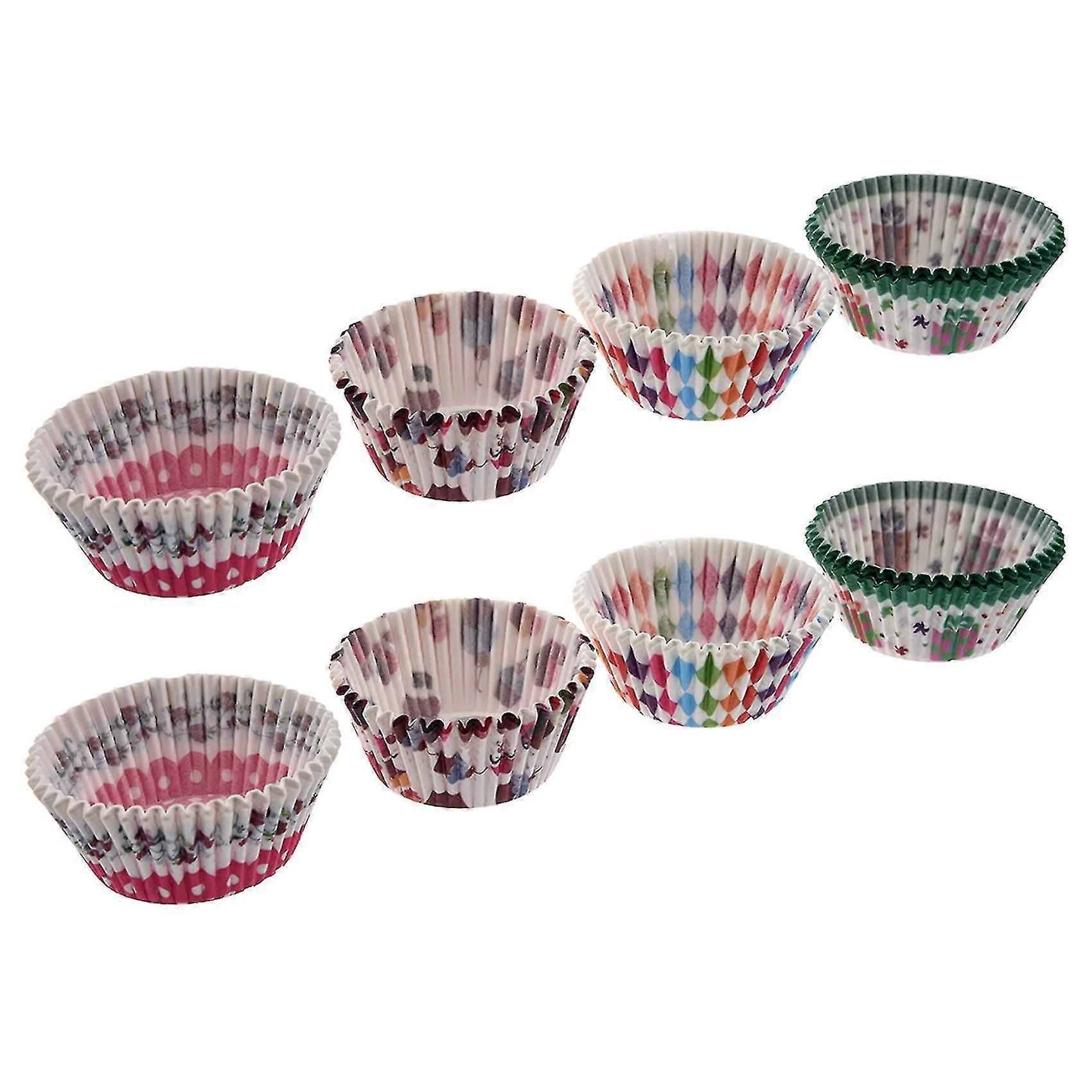 100pcs Paper Cake Cup Cupcake Cases Liners Pattern And Color Random
