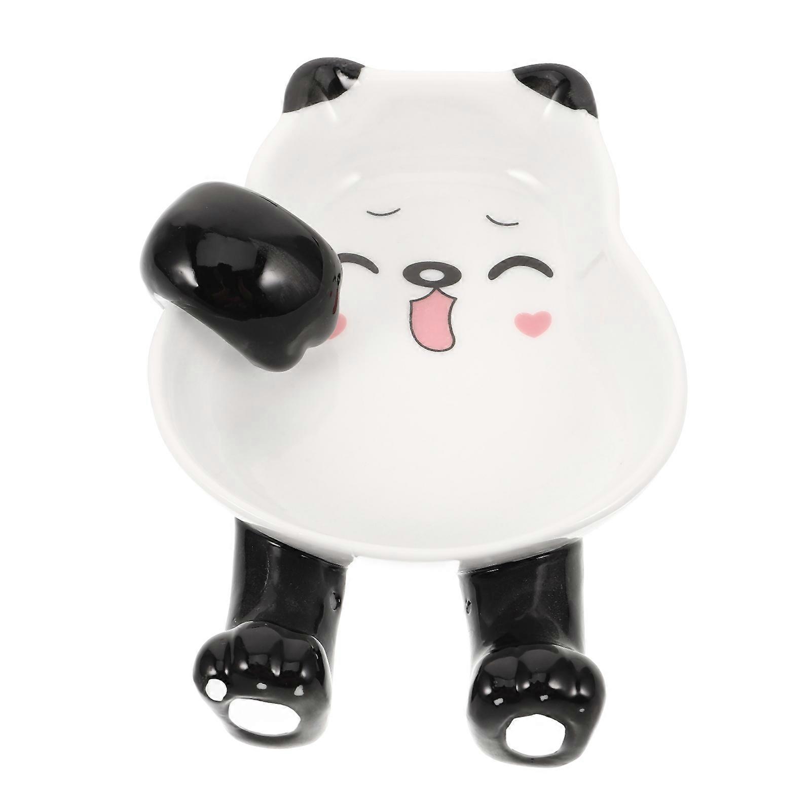 Ceramic Dish Panda Molding Serving Small Dishes Home Users Chopstick Rest 1Set