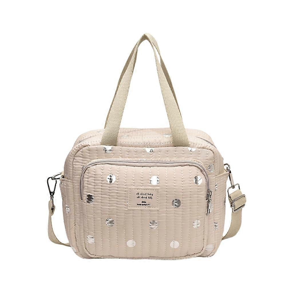 Large Capacity Waterproof Diaper Bag with Stroller Straps and Multiple Compartments for Moms