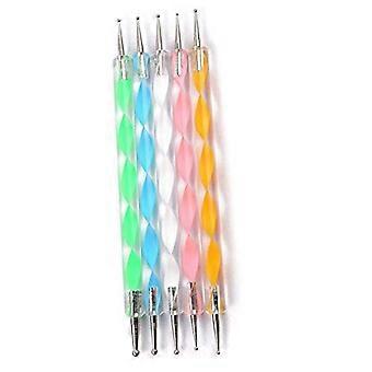 Nail Art Brushes Set with Dotting Tools for Precision Painting and Rhinestone Decoration 5pcs