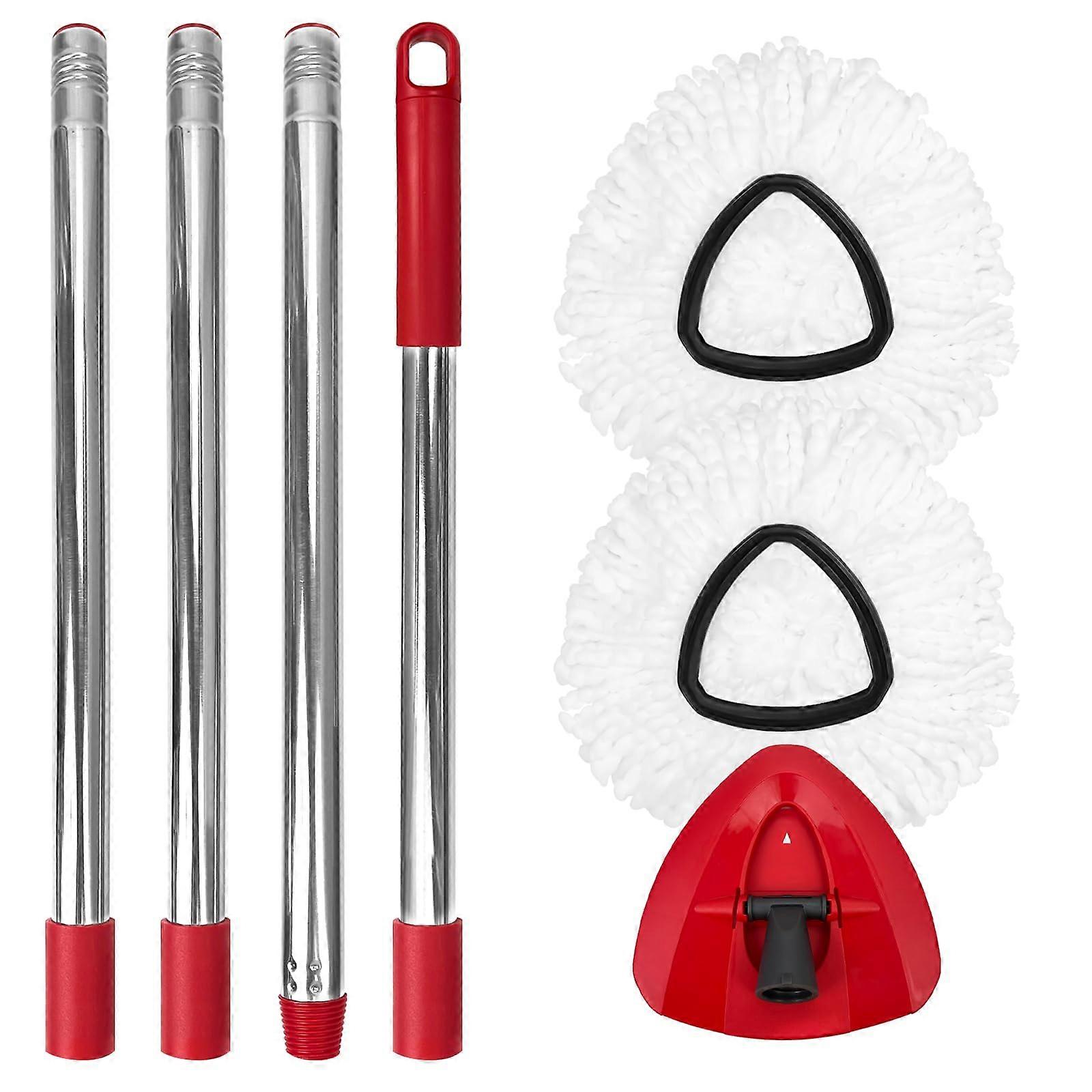 Microfiber Mop Set with 2 Mop Heads, Base and Handle for MultiSurface Floor Cleaning