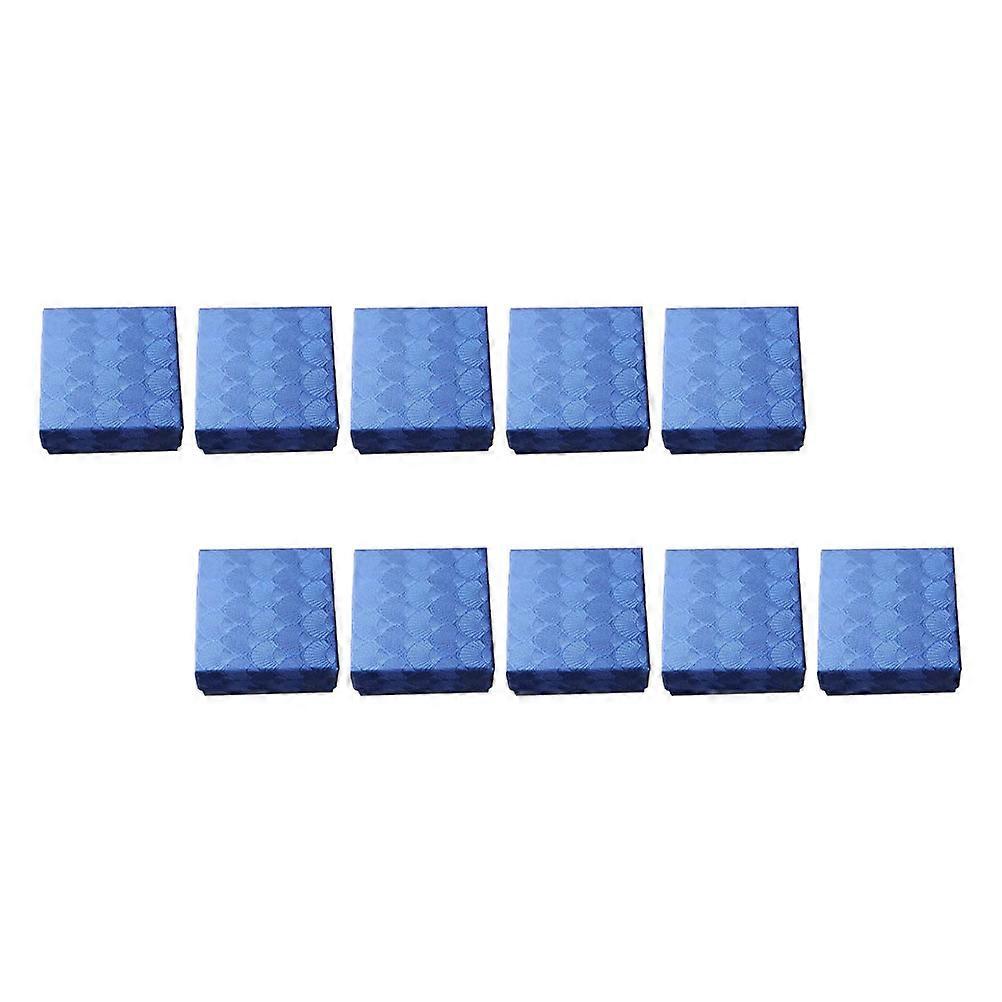 Blue Shell Pattern Jewelry Storage Box for Packaging 10Pcs Paper Case