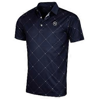 Puma Golf Herren Pure 2.0 Argyle Feuchtigkeitsableitendes Stretch-Golfpoloshirt